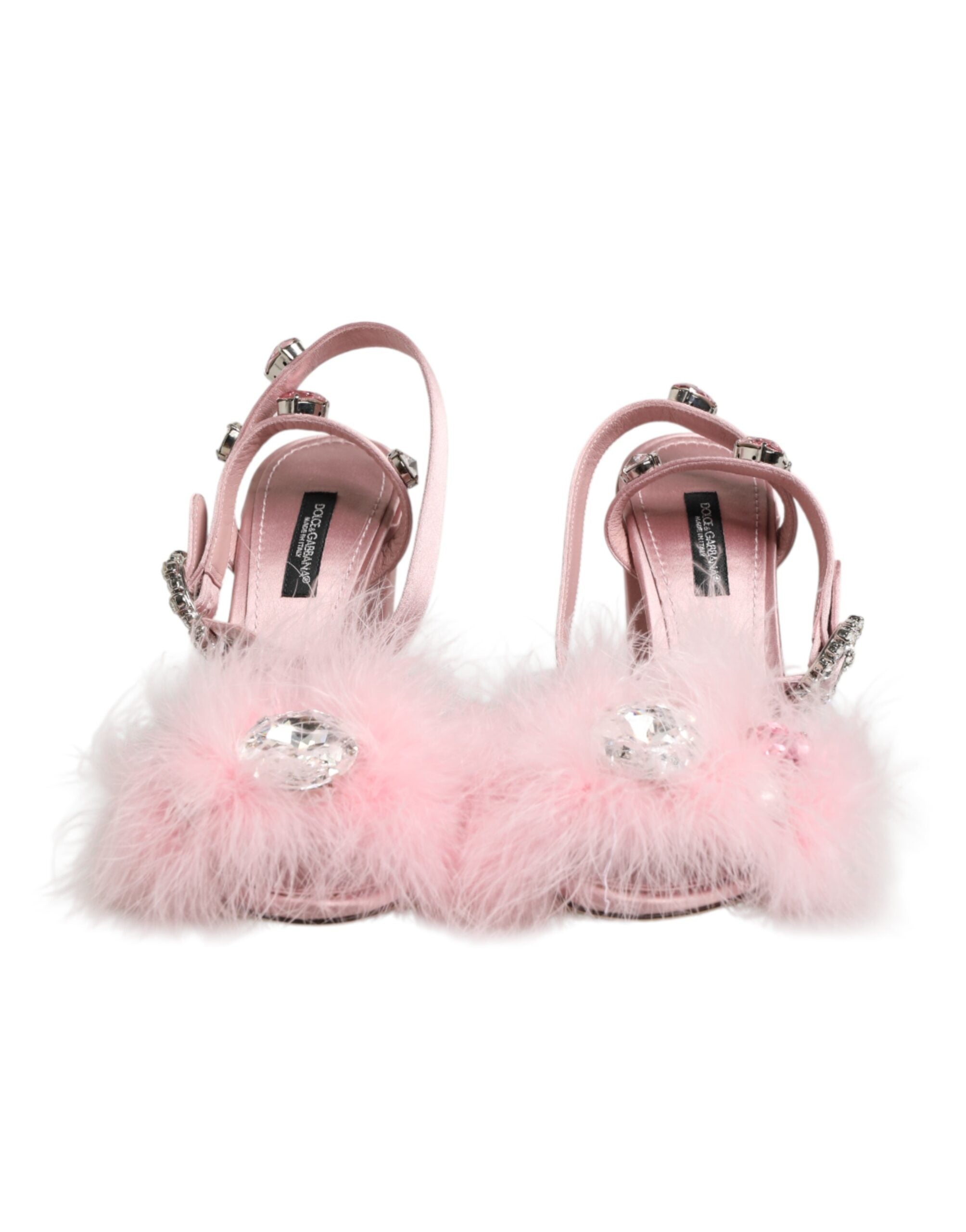 Dolce & Gabbana Pinke Sandalen mit Pailletten und Knöchelriemen
