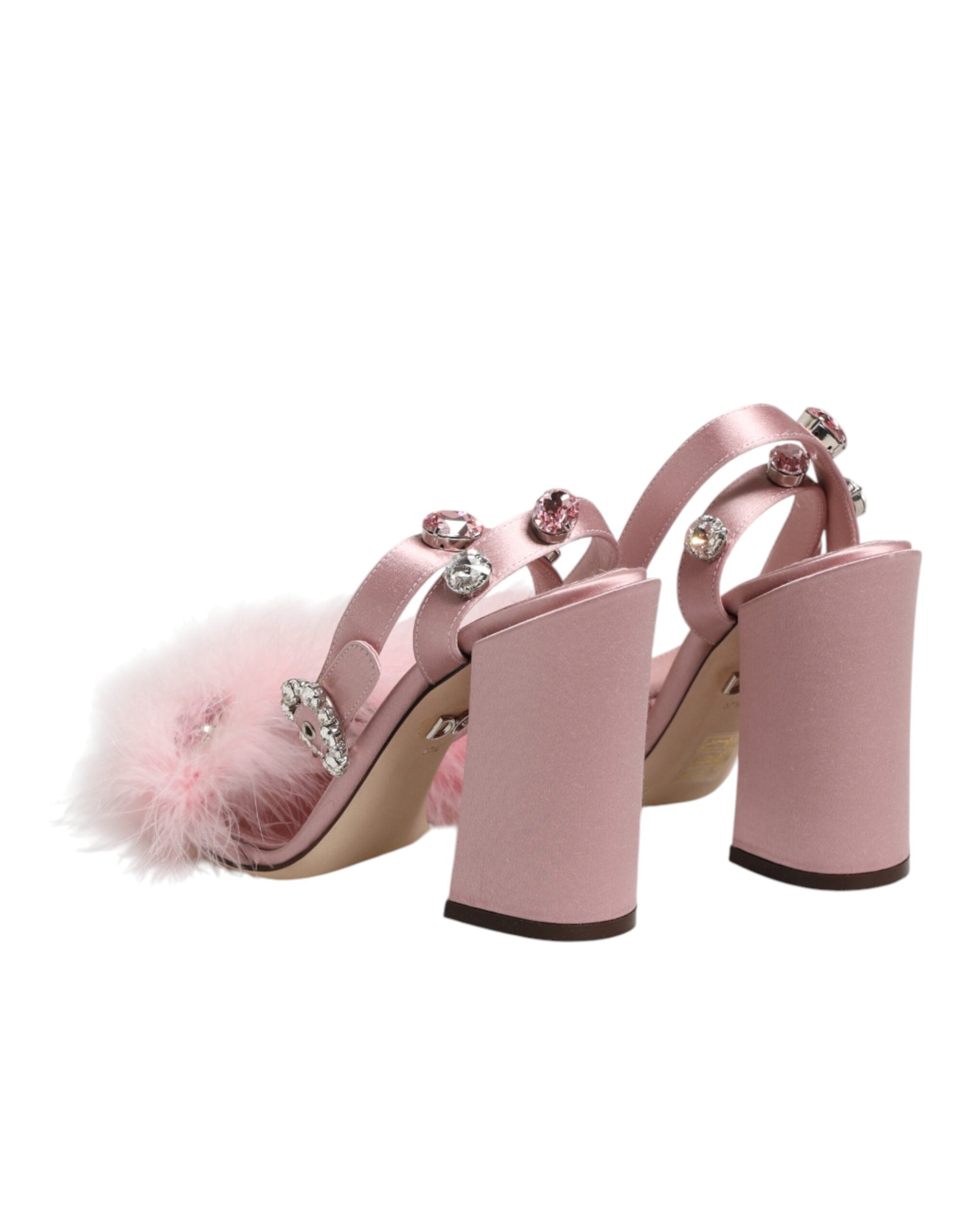 Dolce & Gabbana Pinke Sandalen mit Pailletten und Knöchelriemen