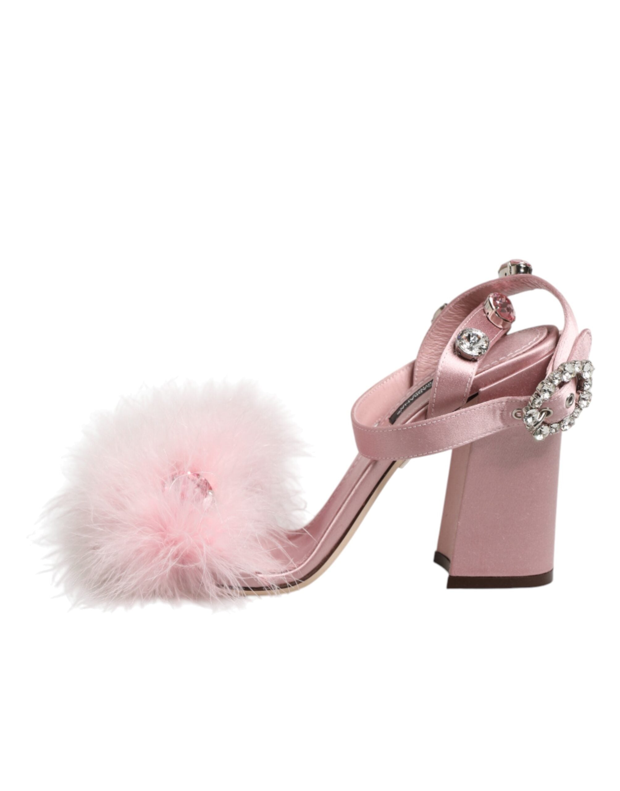 Dolce & Gabbana Pinke Sandalen mit Pailletten und Knöchelriemen