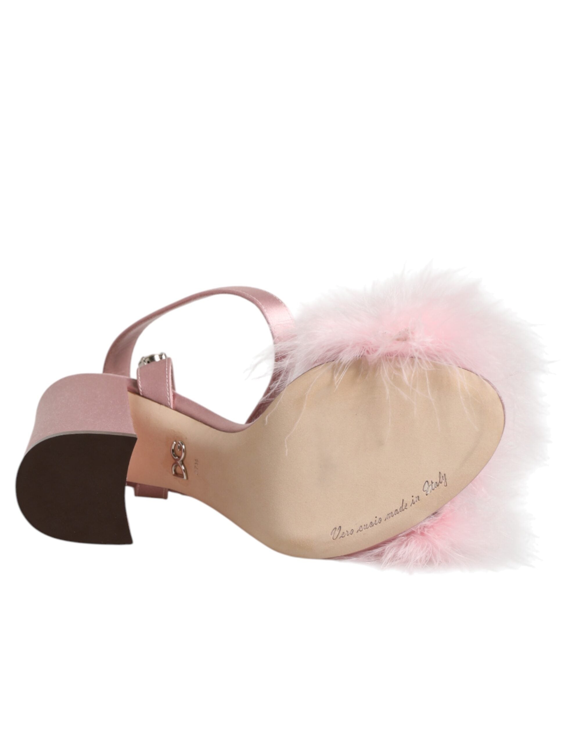 Dolce & Gabbana Pinke Sandalen mit Pailletten und Knöchelriemen