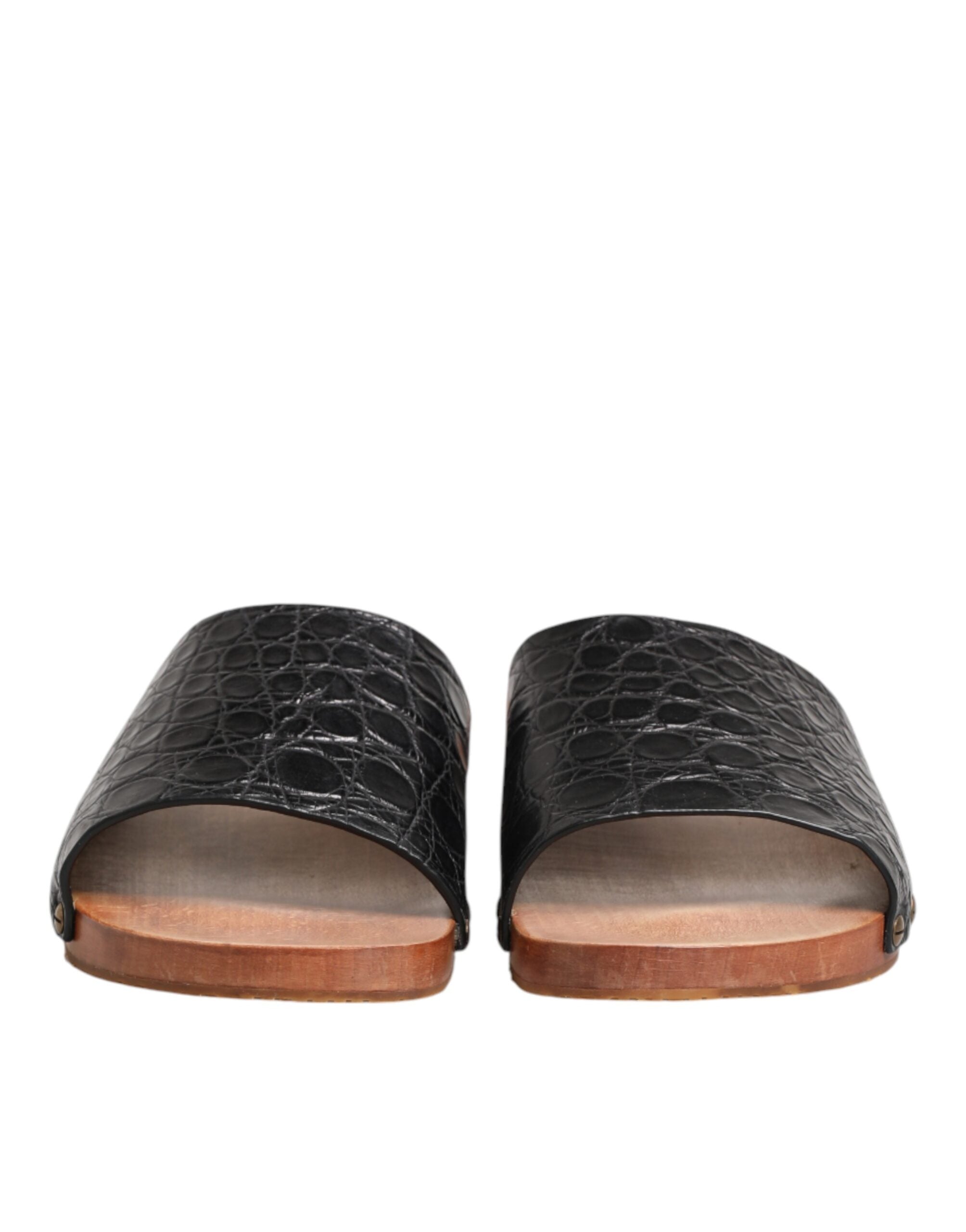 Dolce & Gabbana Schwarze und braune Ledersandalen