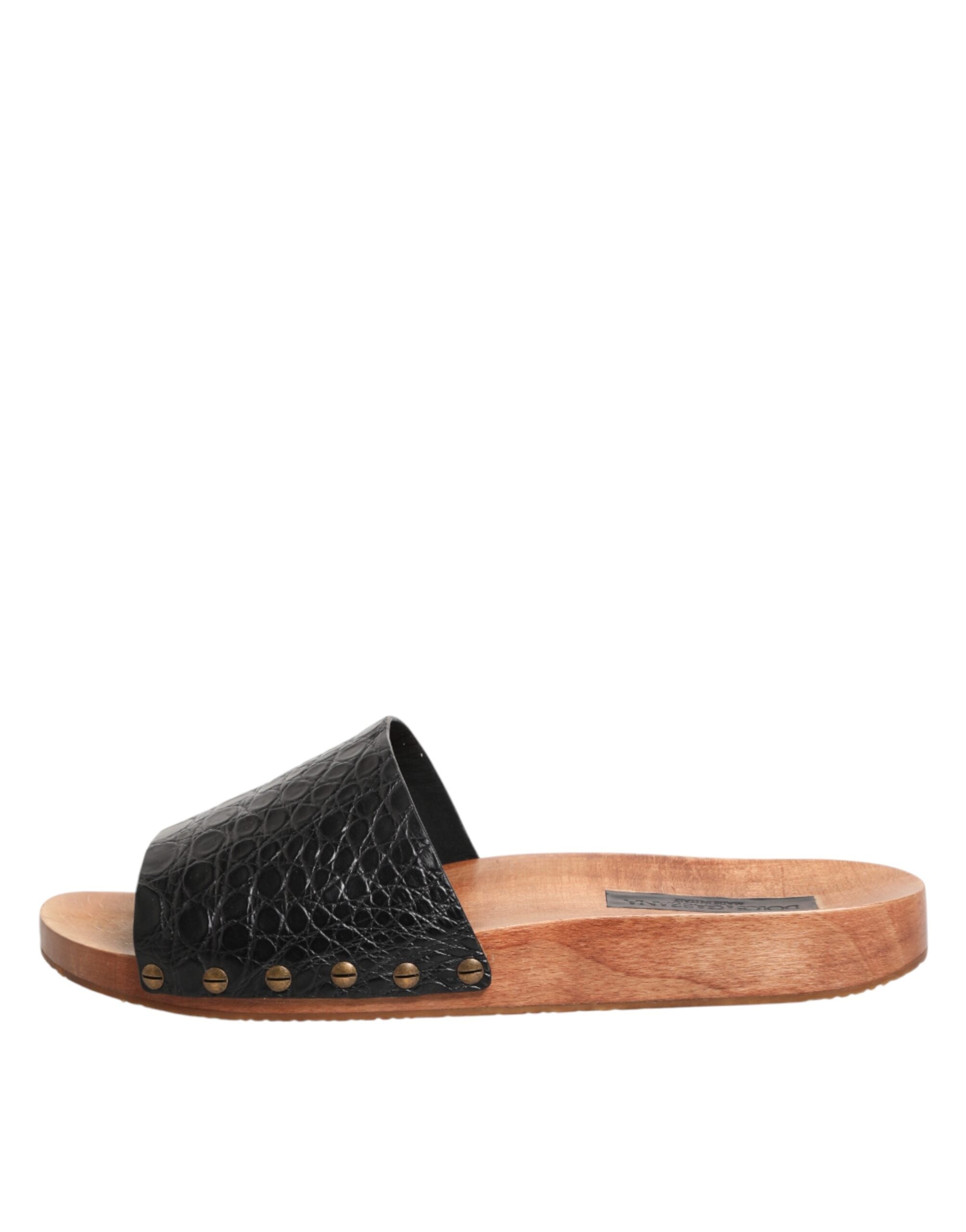 Dolce & Gabbana Schwarze und braune Ledersandalen
