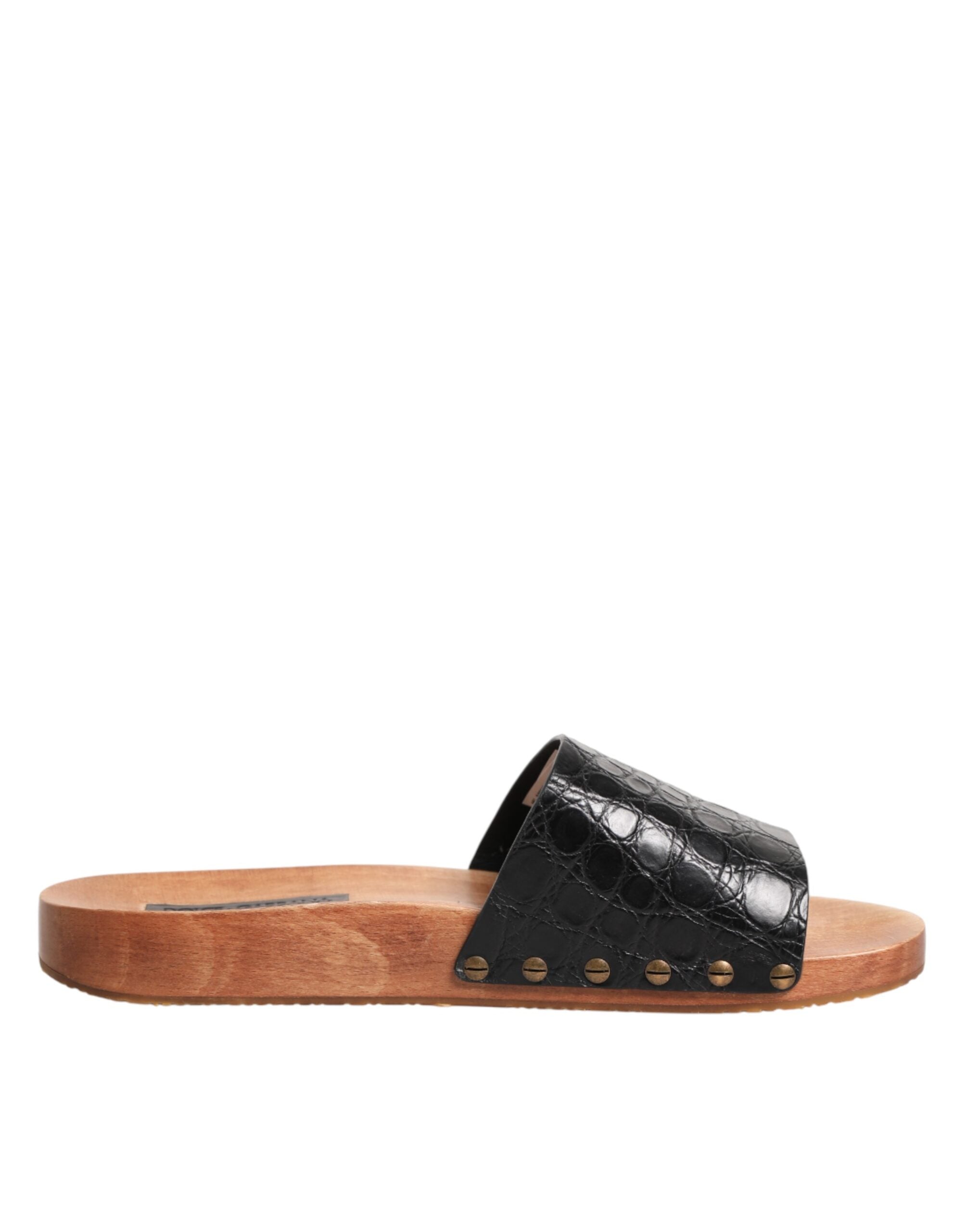 Dolce & Gabbana Schwarze und braune Ledersandalen