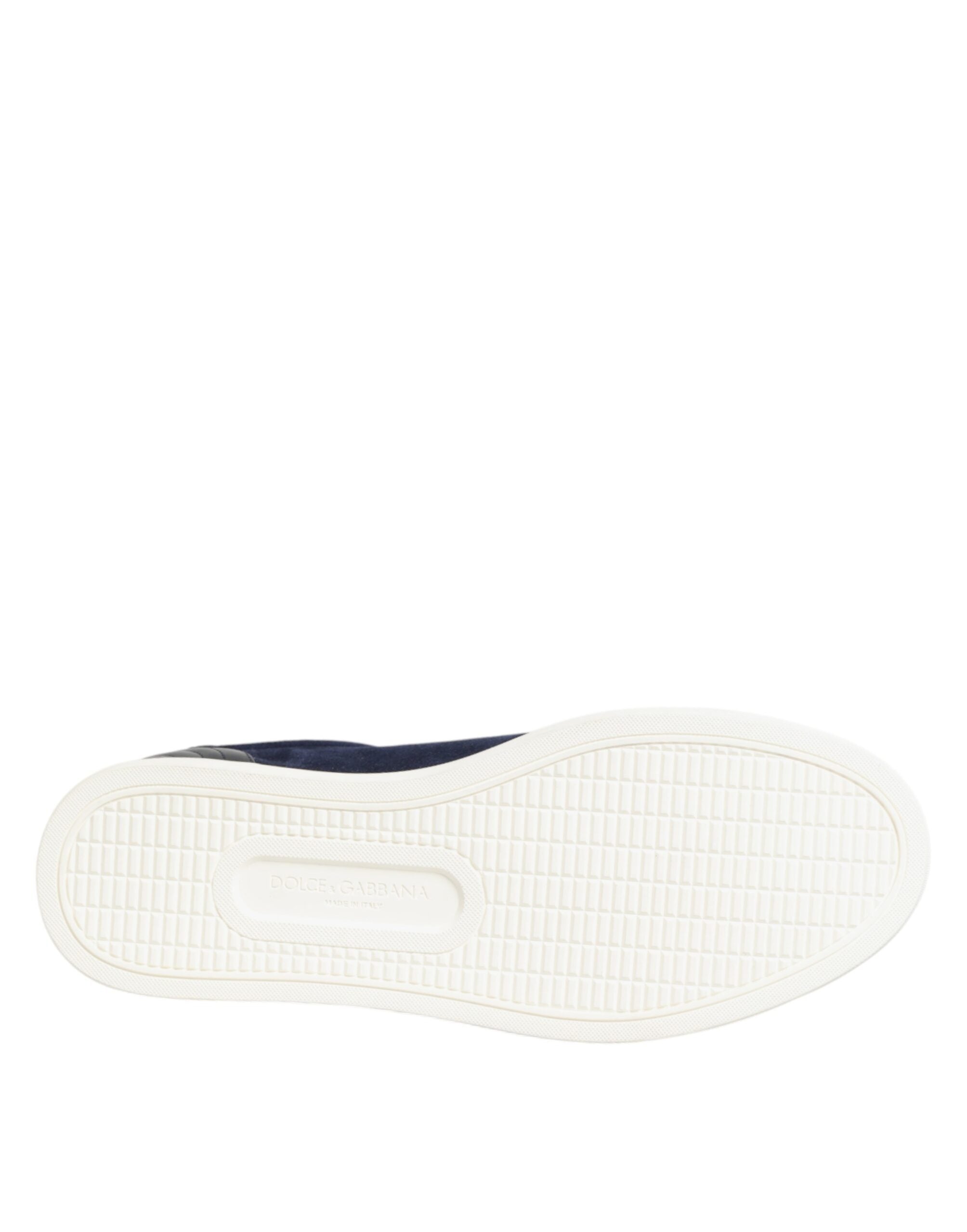 Dolce & Gabbana Blaue Wildleder-Sneaker aus Leder