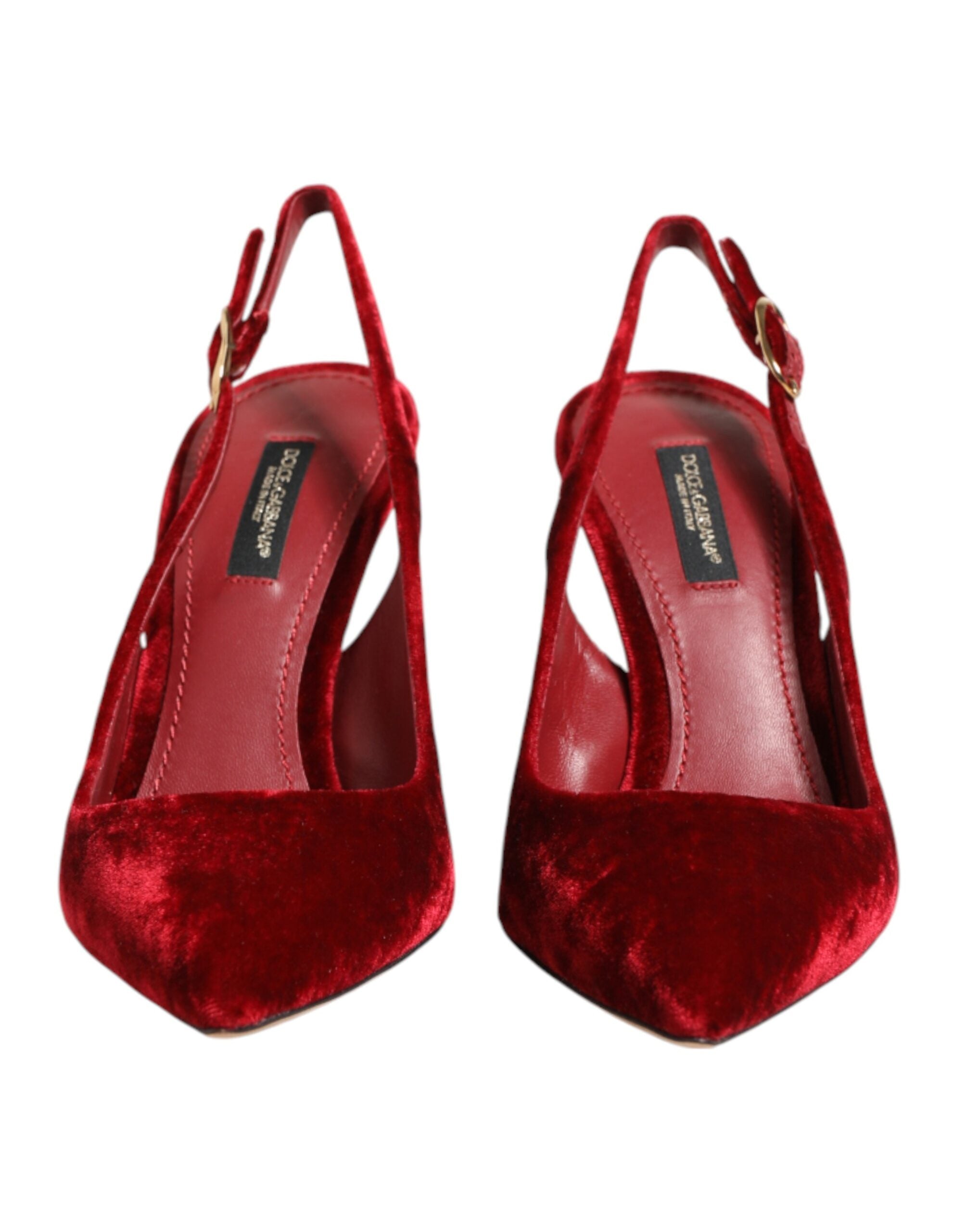 Dolce & Gabbana Rote Wildleder-High-Heel-Slingback-Sandalen