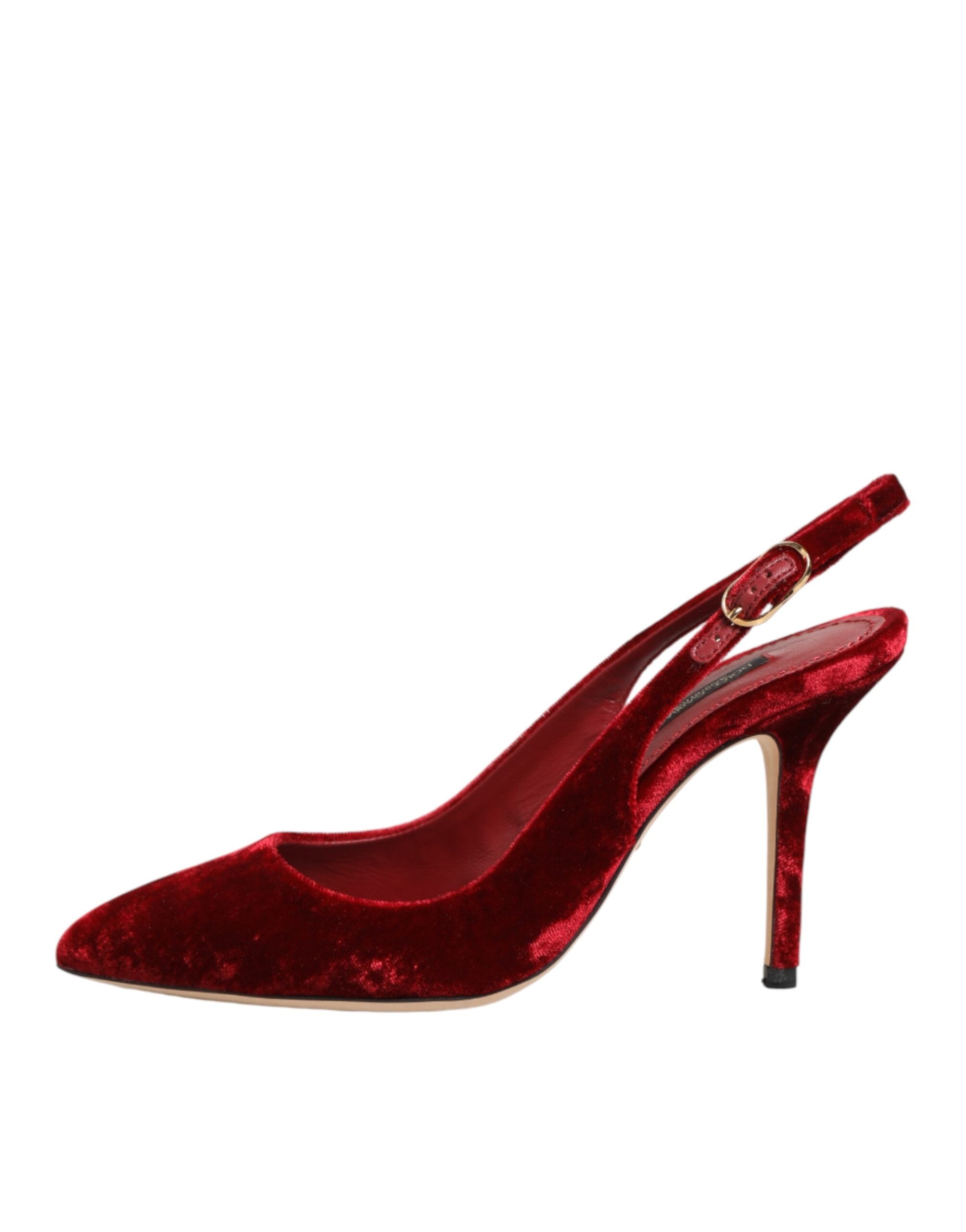 Dolce & Gabbana Rote Wildleder-High-Heel-Slingback-Sandalen