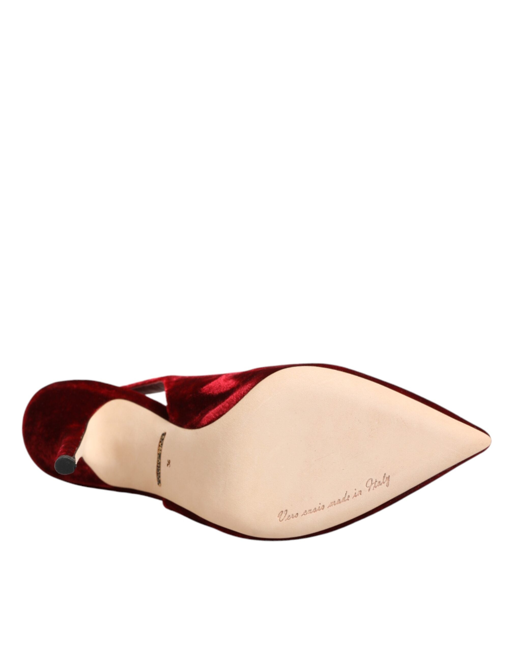 Dolce & Gabbana Rote Wildleder-High-Heel-Slingback-Sandalen