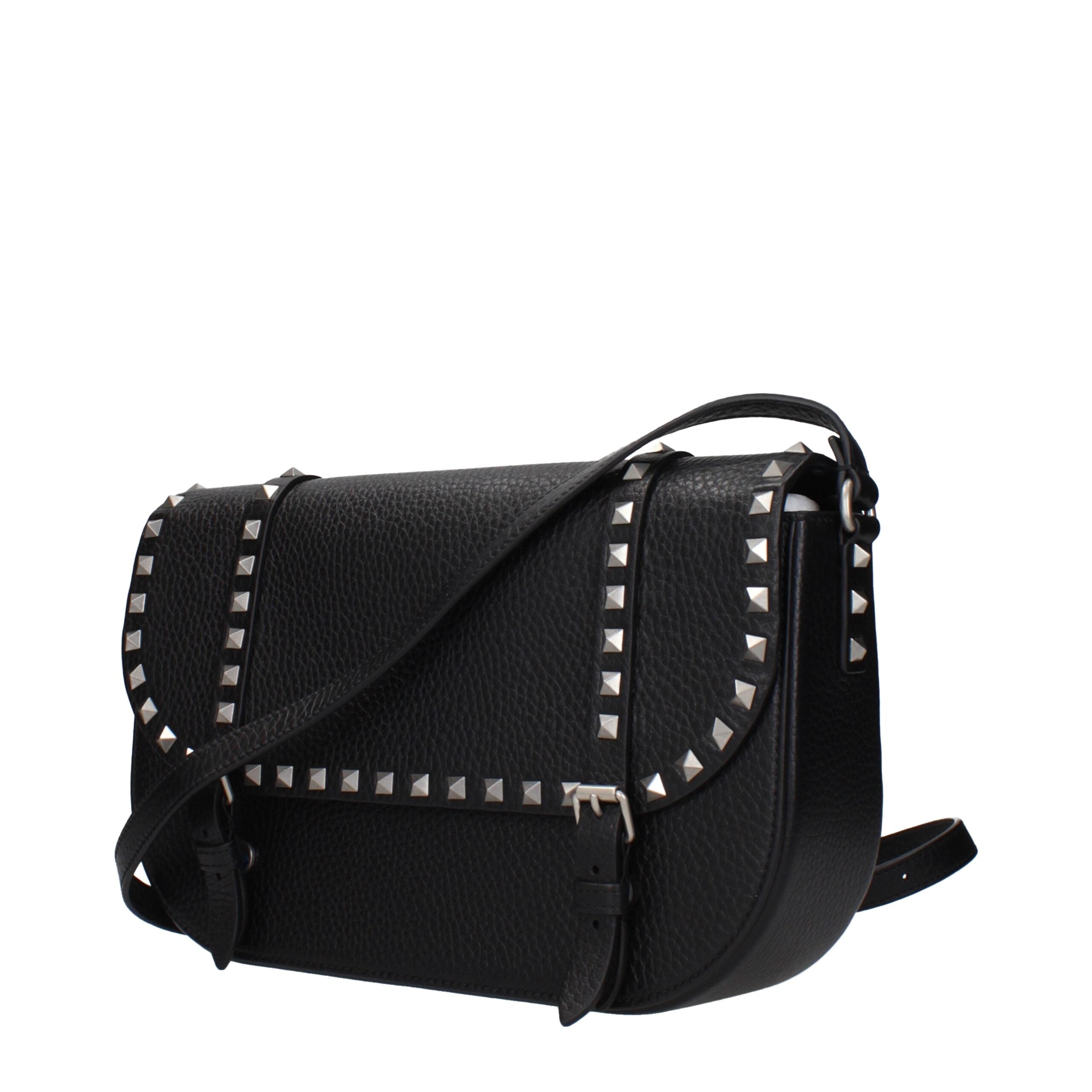 Valentino Garavani Schwarze Leder Umhängetasche