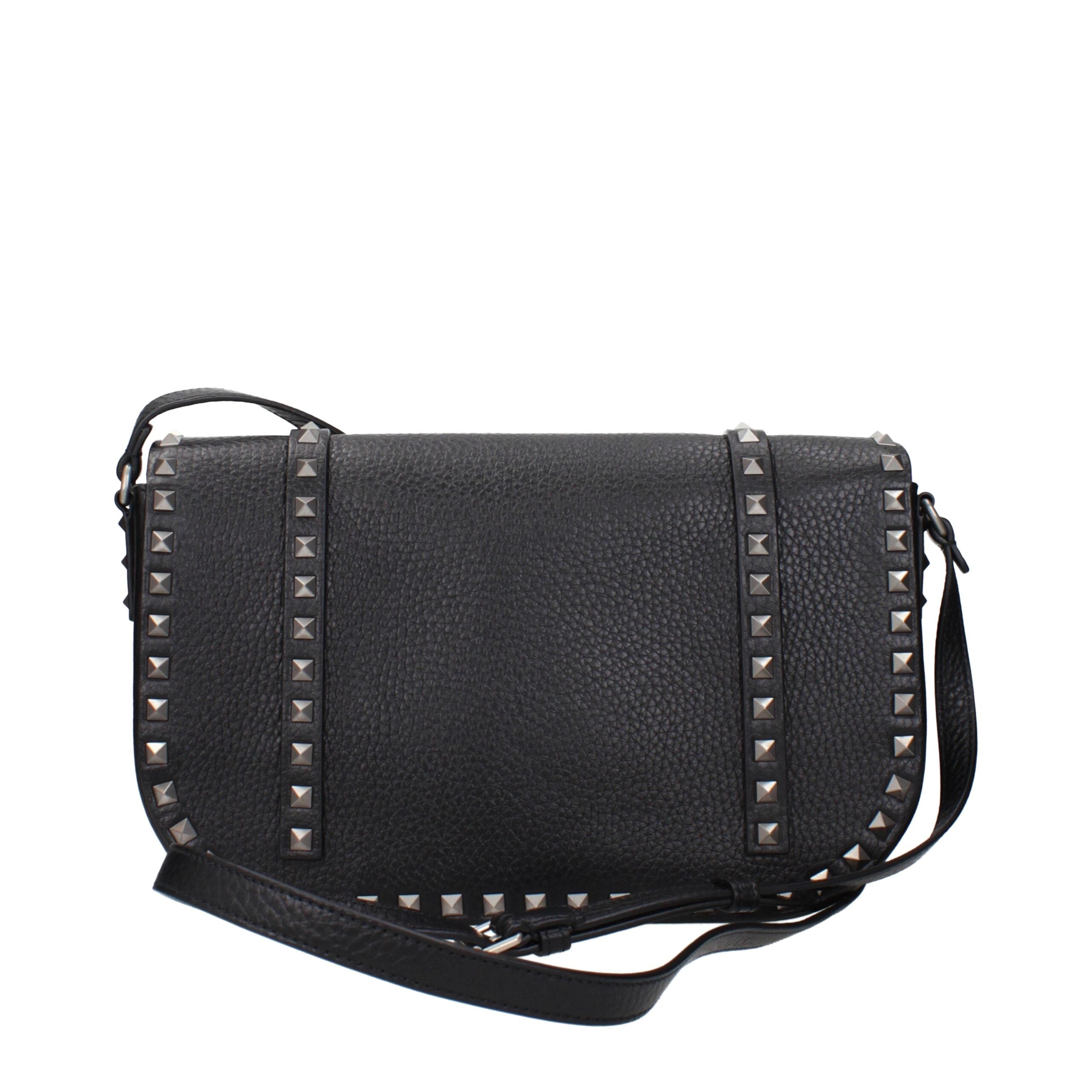 Valentino Garavani Schwarze Leder Umhängetasche