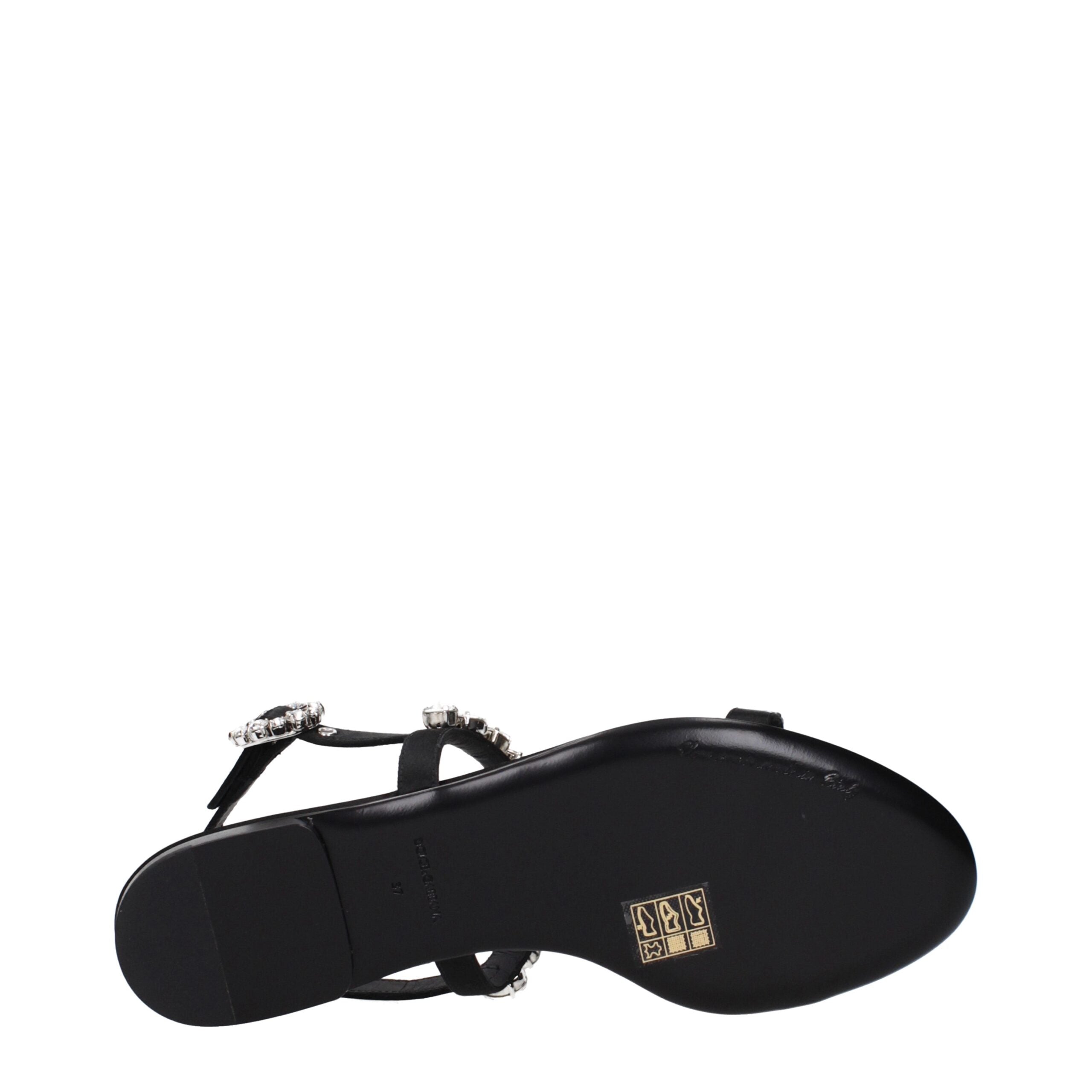 Dolce & Gabbana Schwarze Satin-Flachsandalen