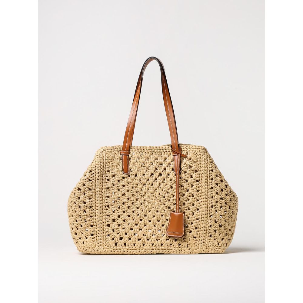 Ermanno Scervino Beige Leder Handtasche