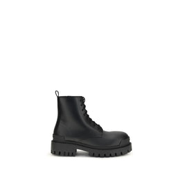 Balenciaga Schwarze Schnürstiefel aus Kalbsleder Bos Taurus