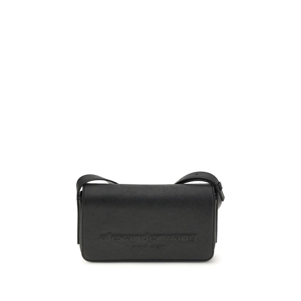 Alexander Wang Schwarze Bos Taurus Kalbsleder Schultertasche
