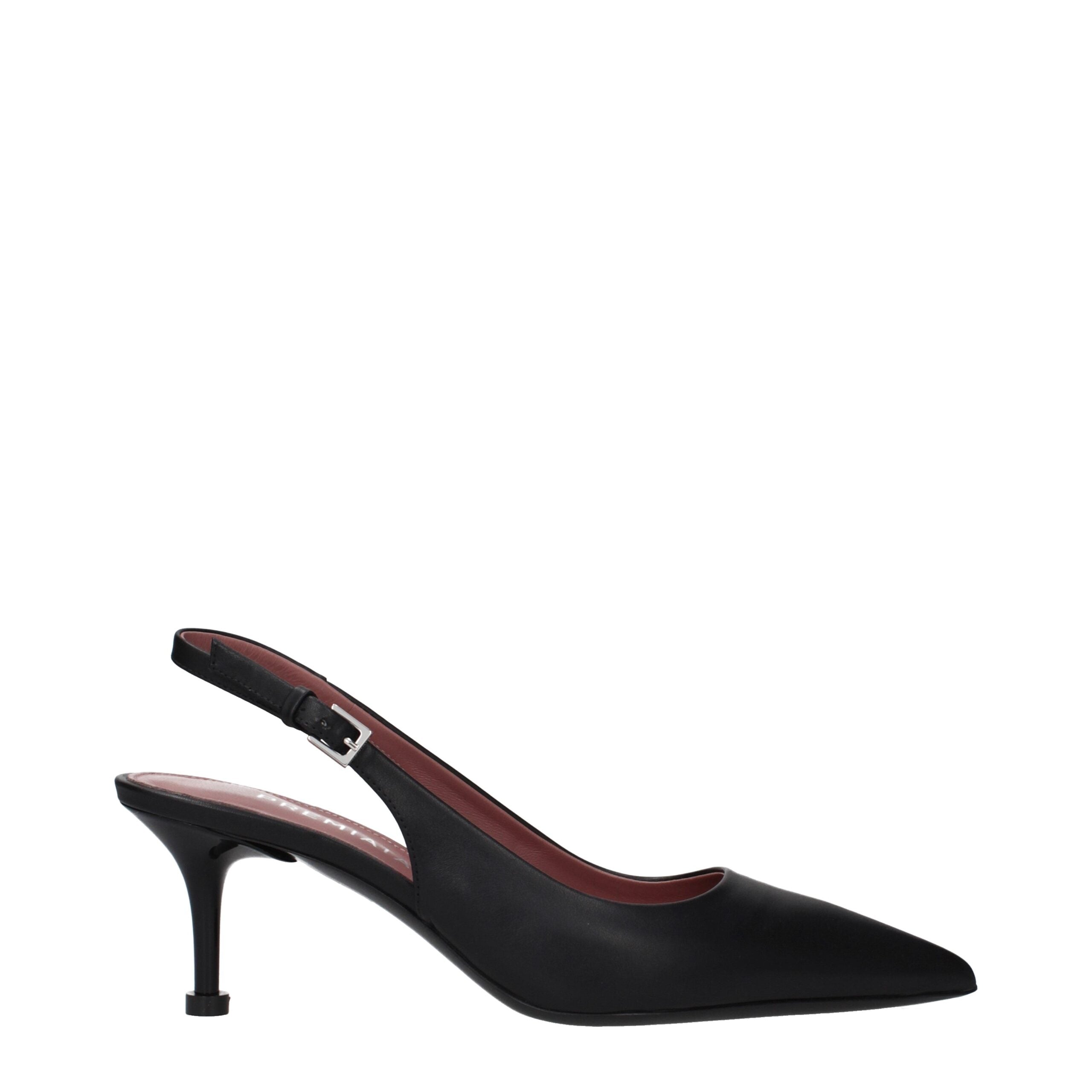 Premiata Schwarze Leder Plateau-Pumps