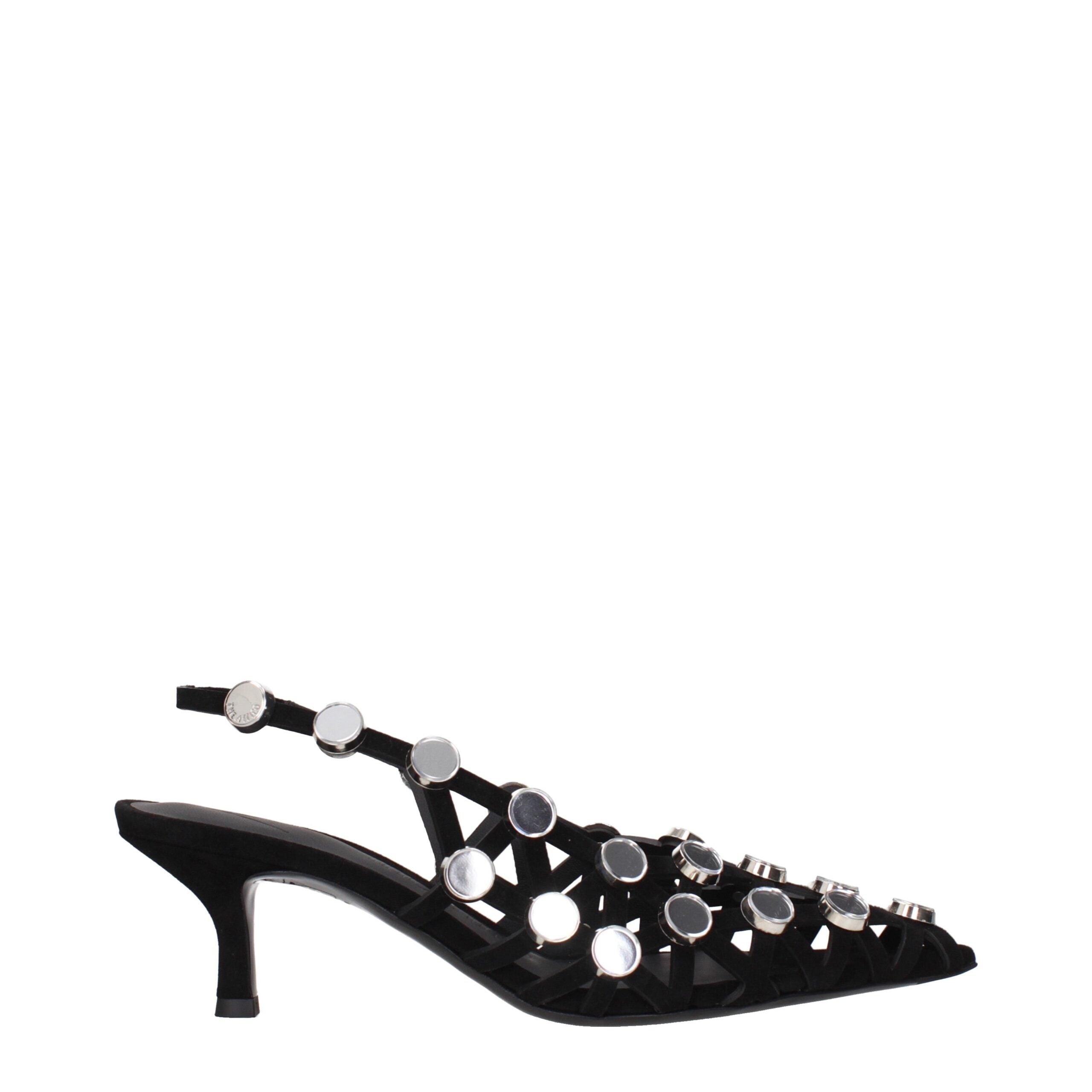 The Attico Schwarze Leder-Stiletto-Sandalen