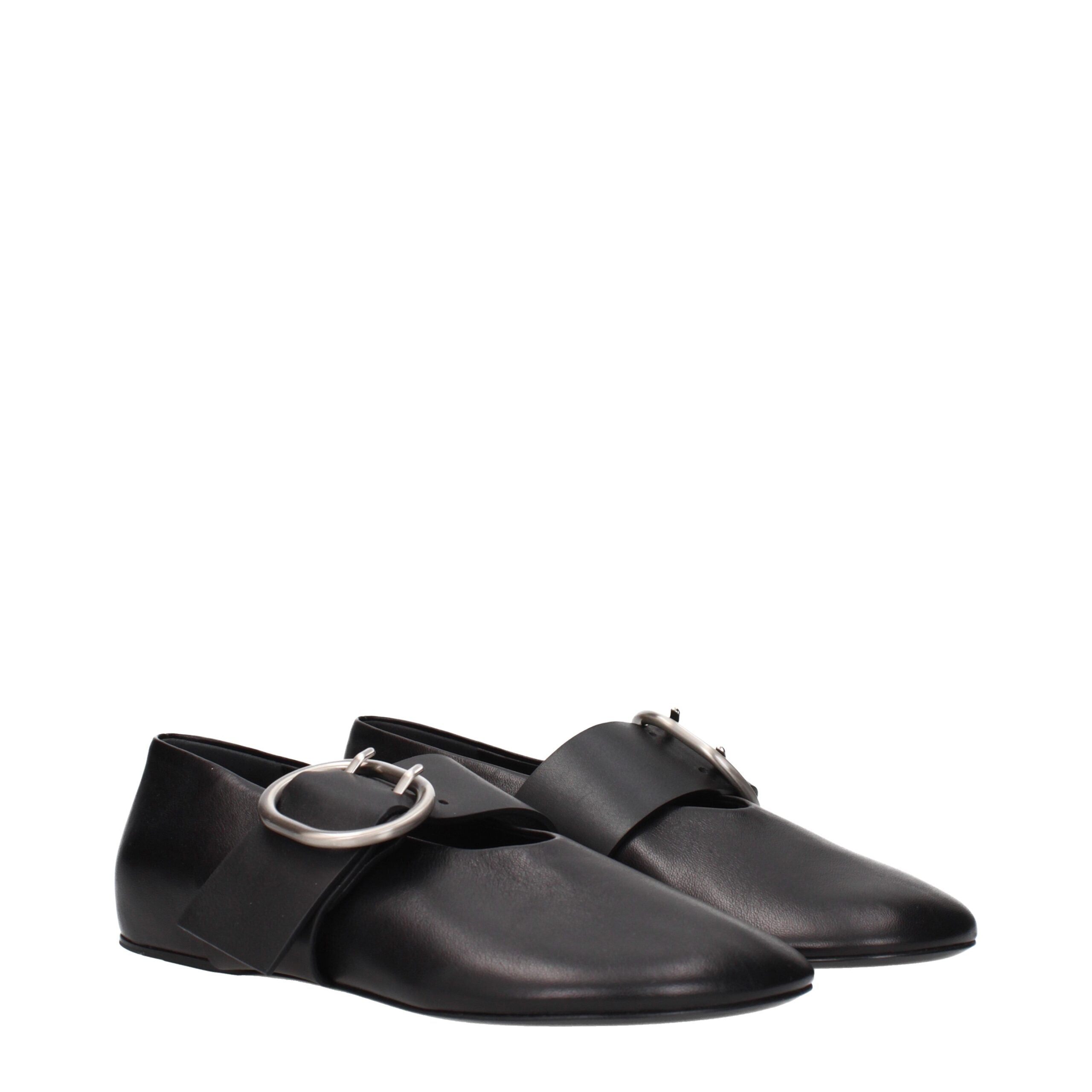 Jil Sander Schwarze Ballerinas aus Leder