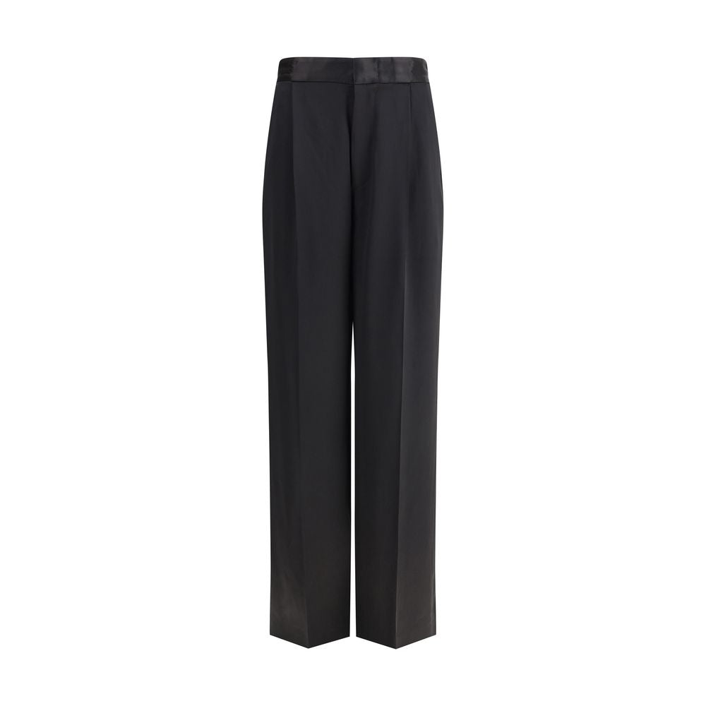 SA SU PHI Schwarze Seiden-Freizeithose