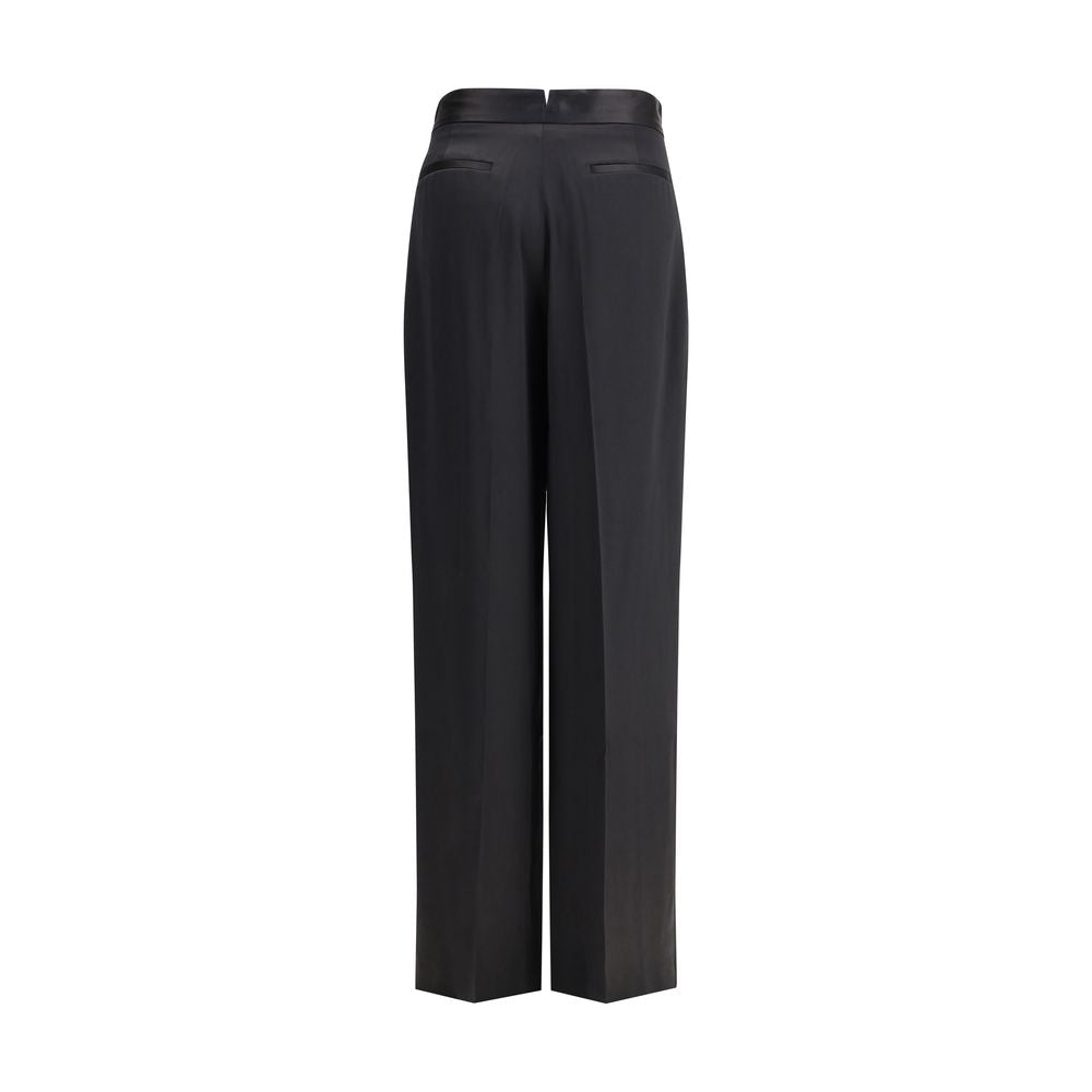 SA SU PHI Schwarze Seiden-Freizeithose