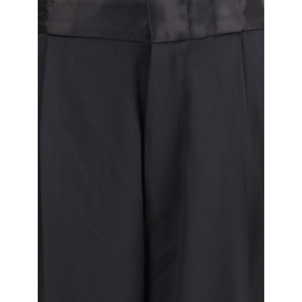 SA SU PHI Schwarze Seiden-Freizeithose