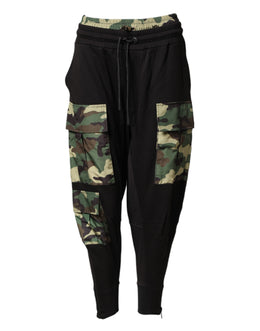 Dolce & Gabbana Mehrfarbige Camouflage Cargo Jogger Herrenhose