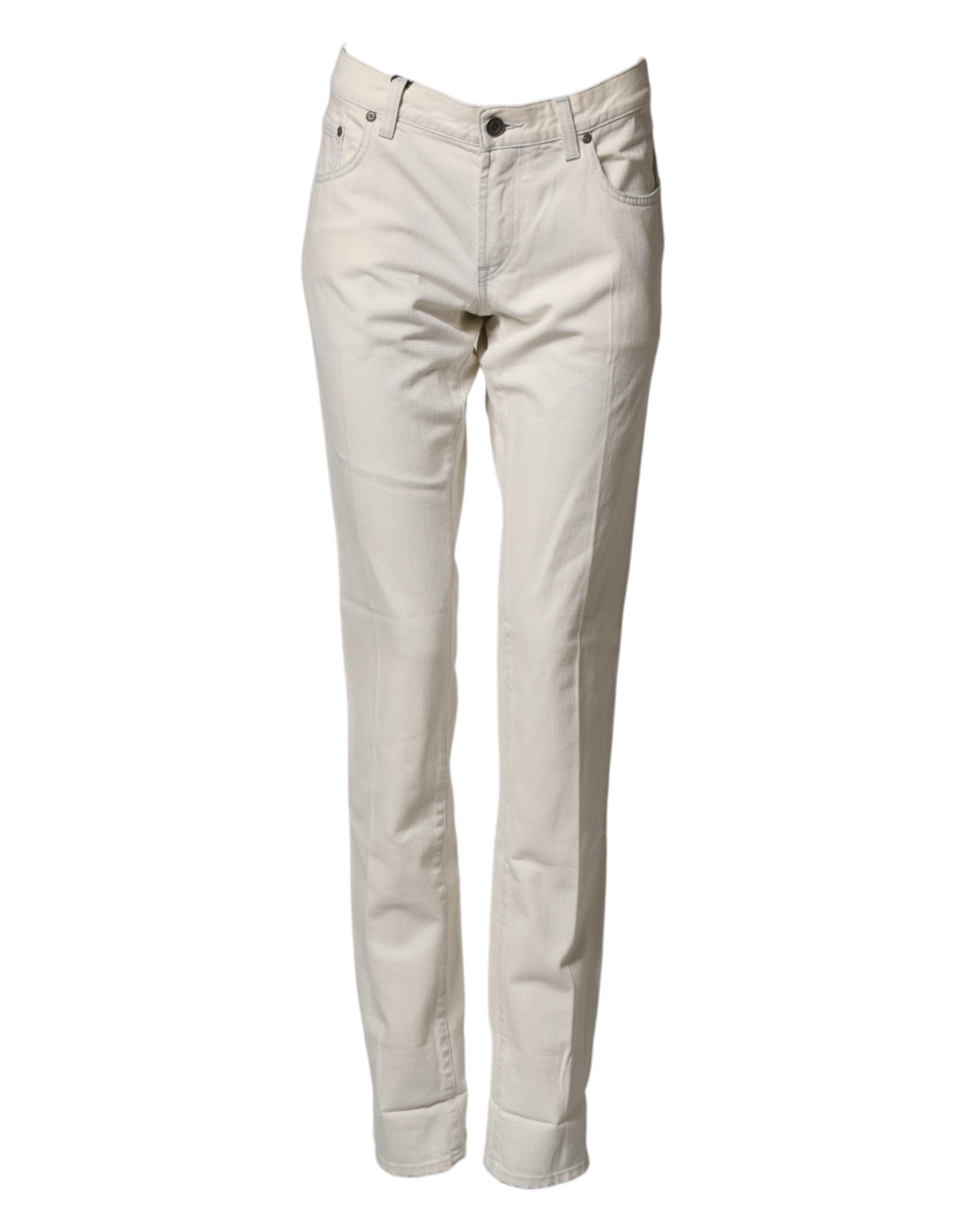 Dolce & Gabbana Weiße Skinny-Jeans aus Baumwolle für Herren