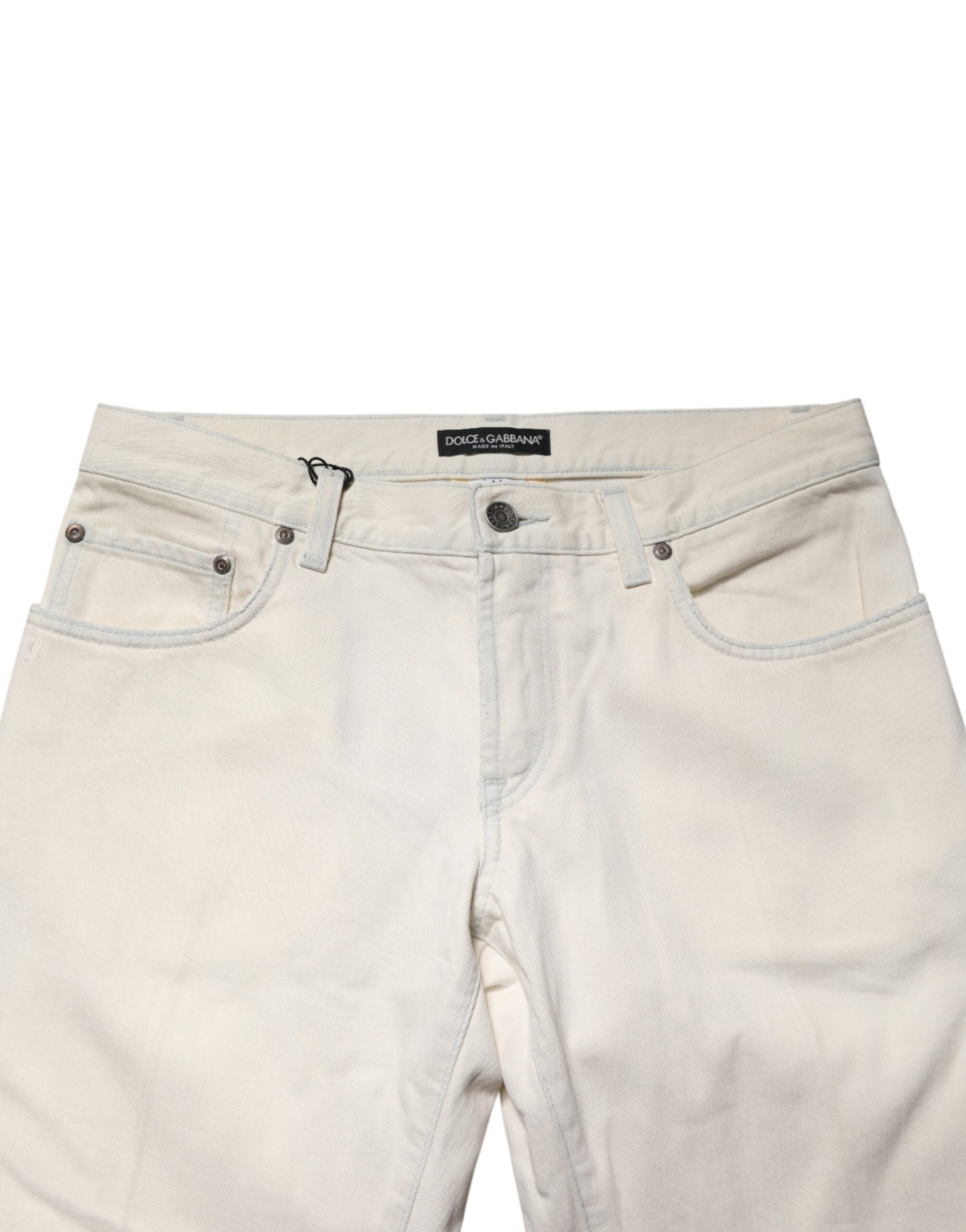 Dolce & Gabbana Weiße Skinny-Jeans aus Baumwolle für Herren