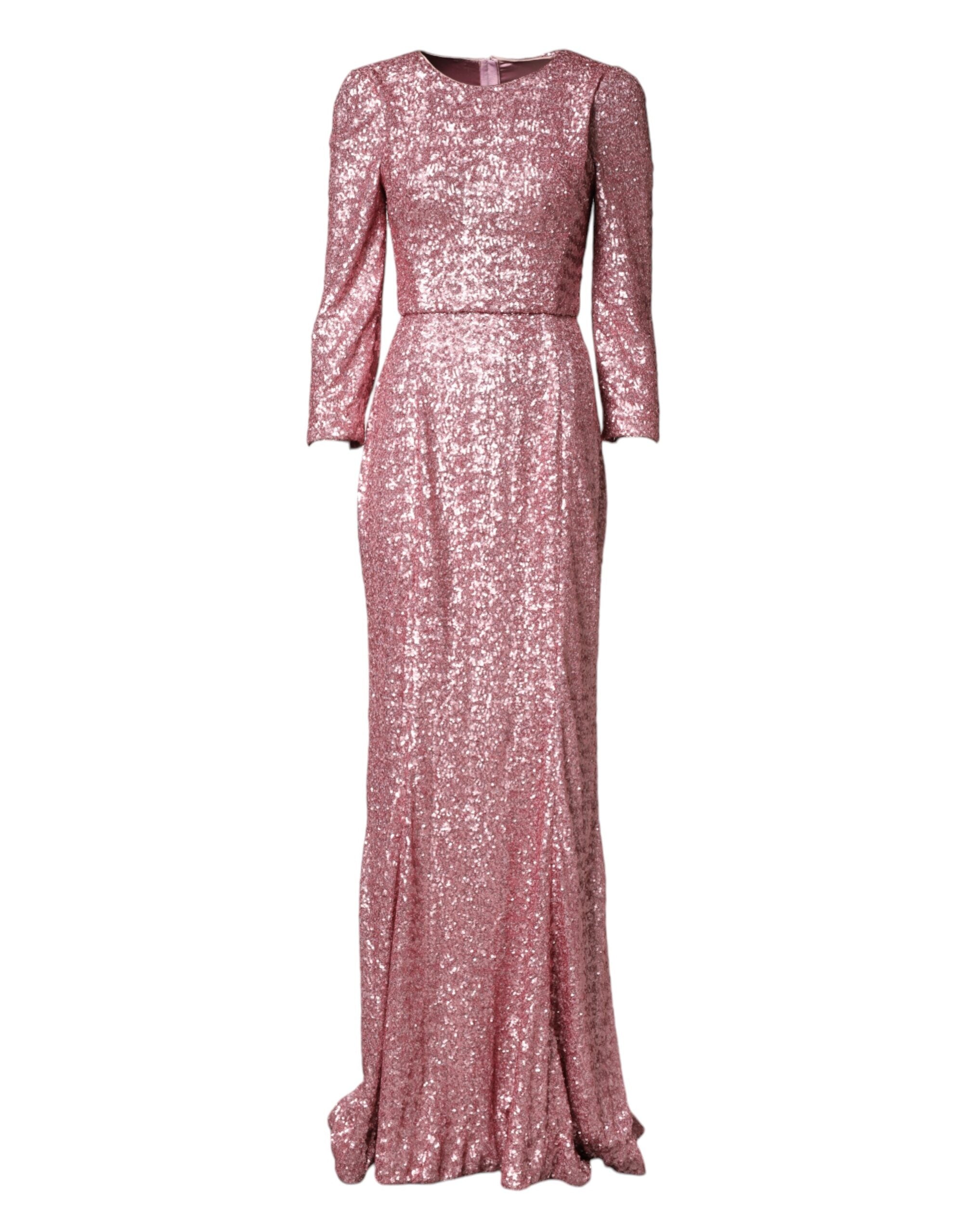 Dolce & Gabbana Pinkes Pailletten-Meerjungfrauen-Abendkleid
