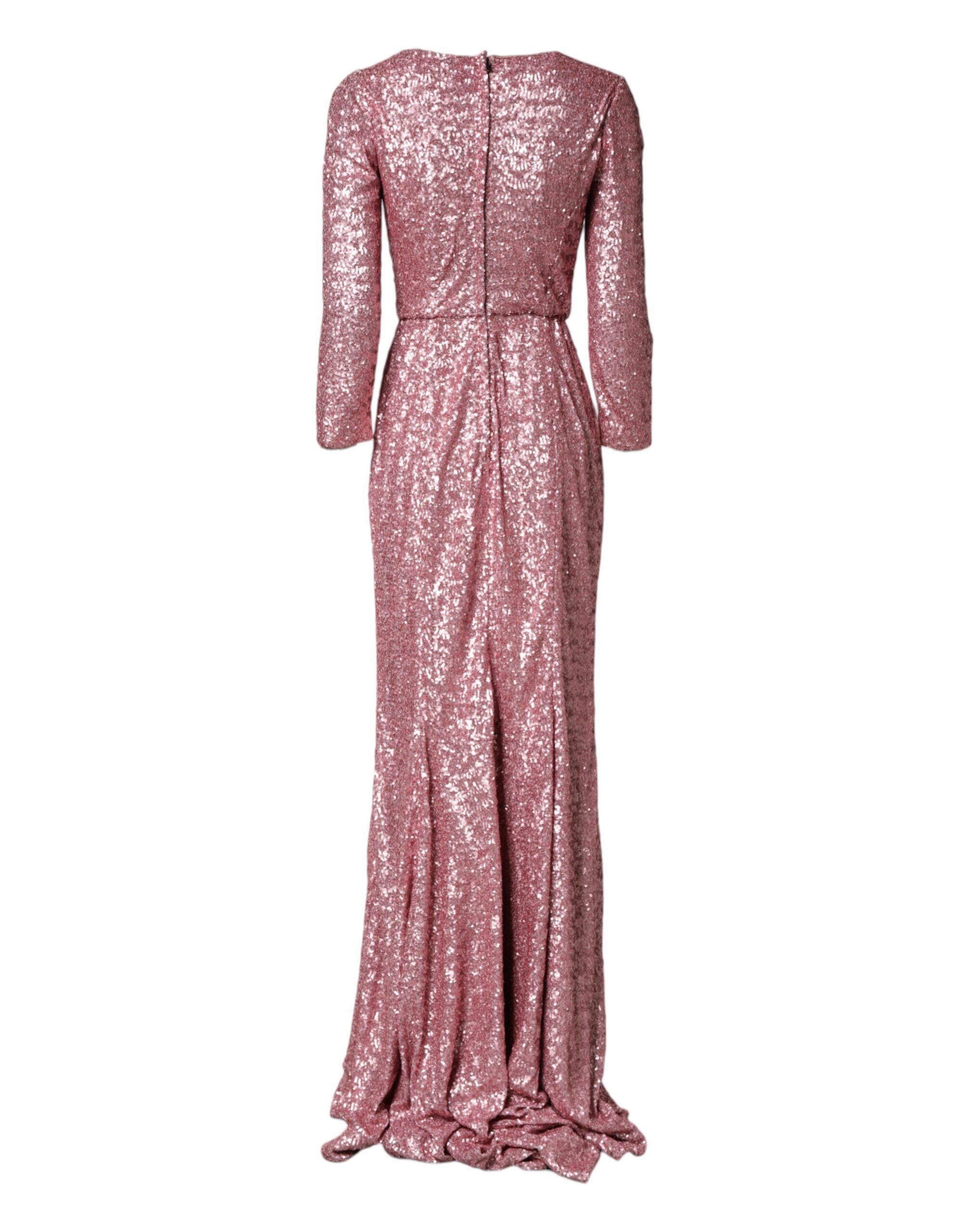Dolce & Gabbana Pinkes Pailletten-Meerjungfrauen-Abendkleid