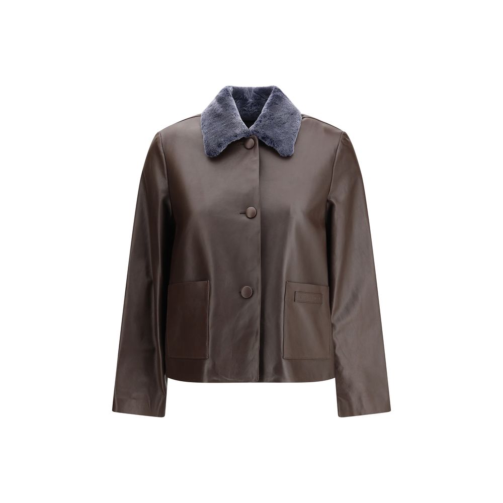 Marni Braune Lederjacke