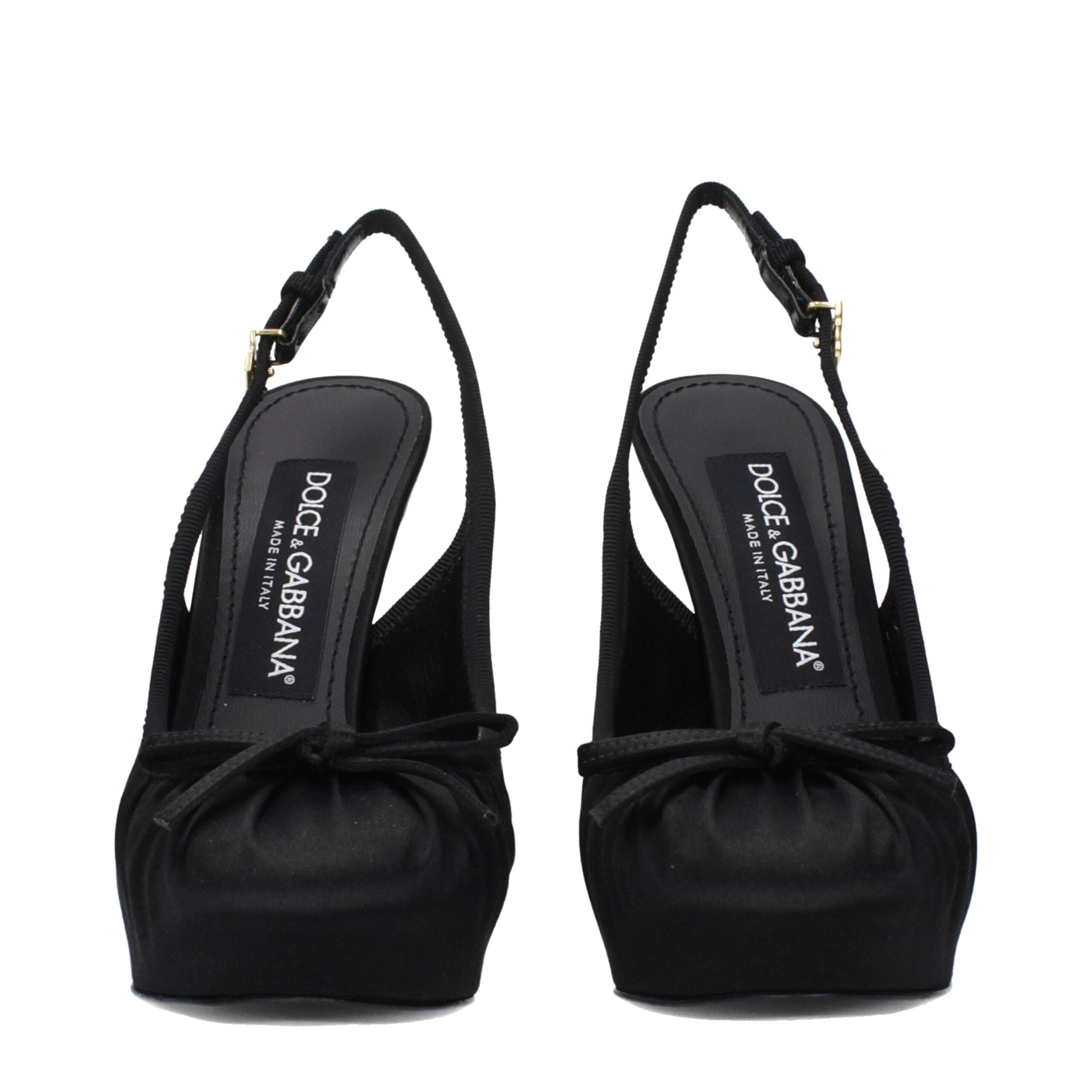 Dolce & Gabbana Schwarze Satin-Pumps