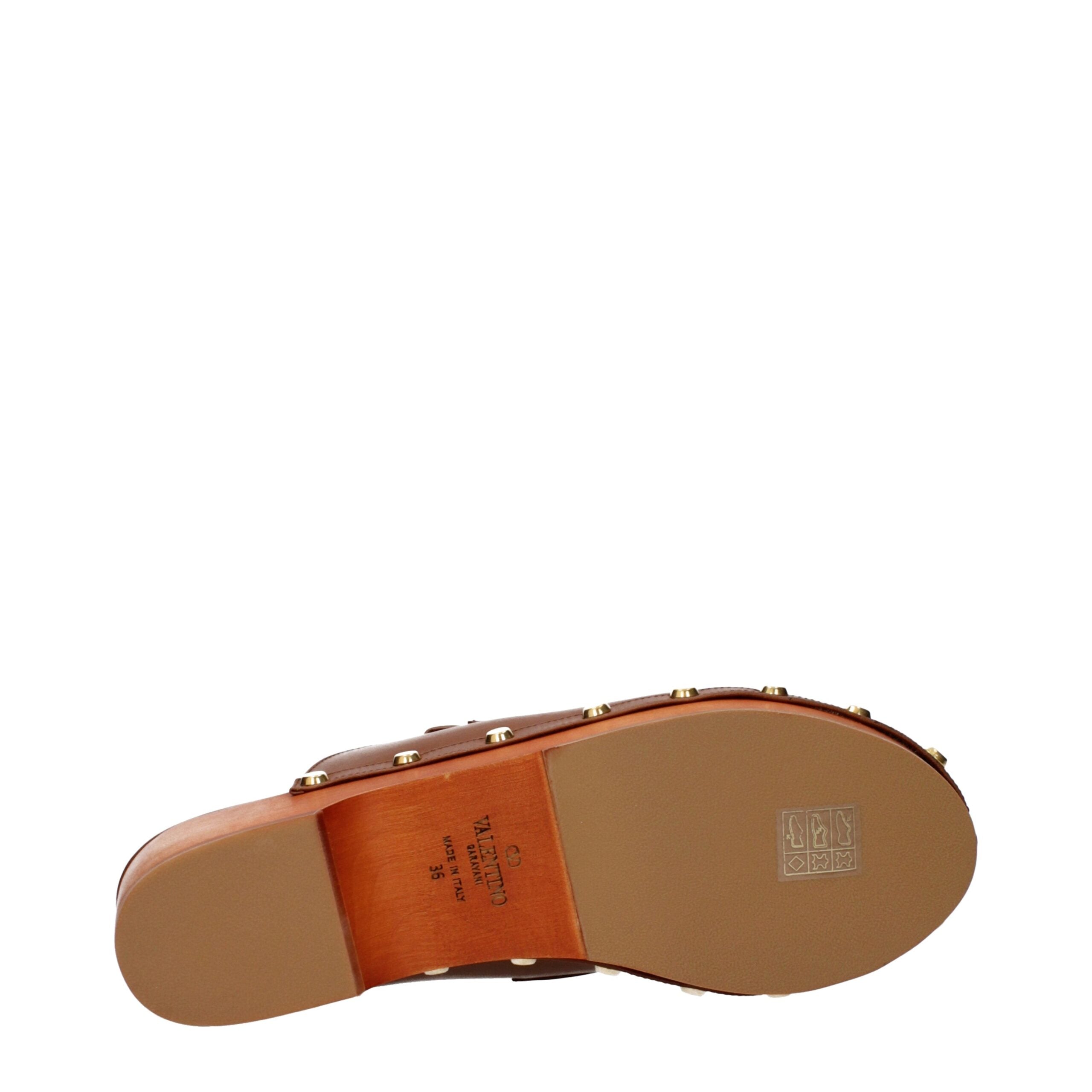 Valentino Garavani Braune Leder-Slipper