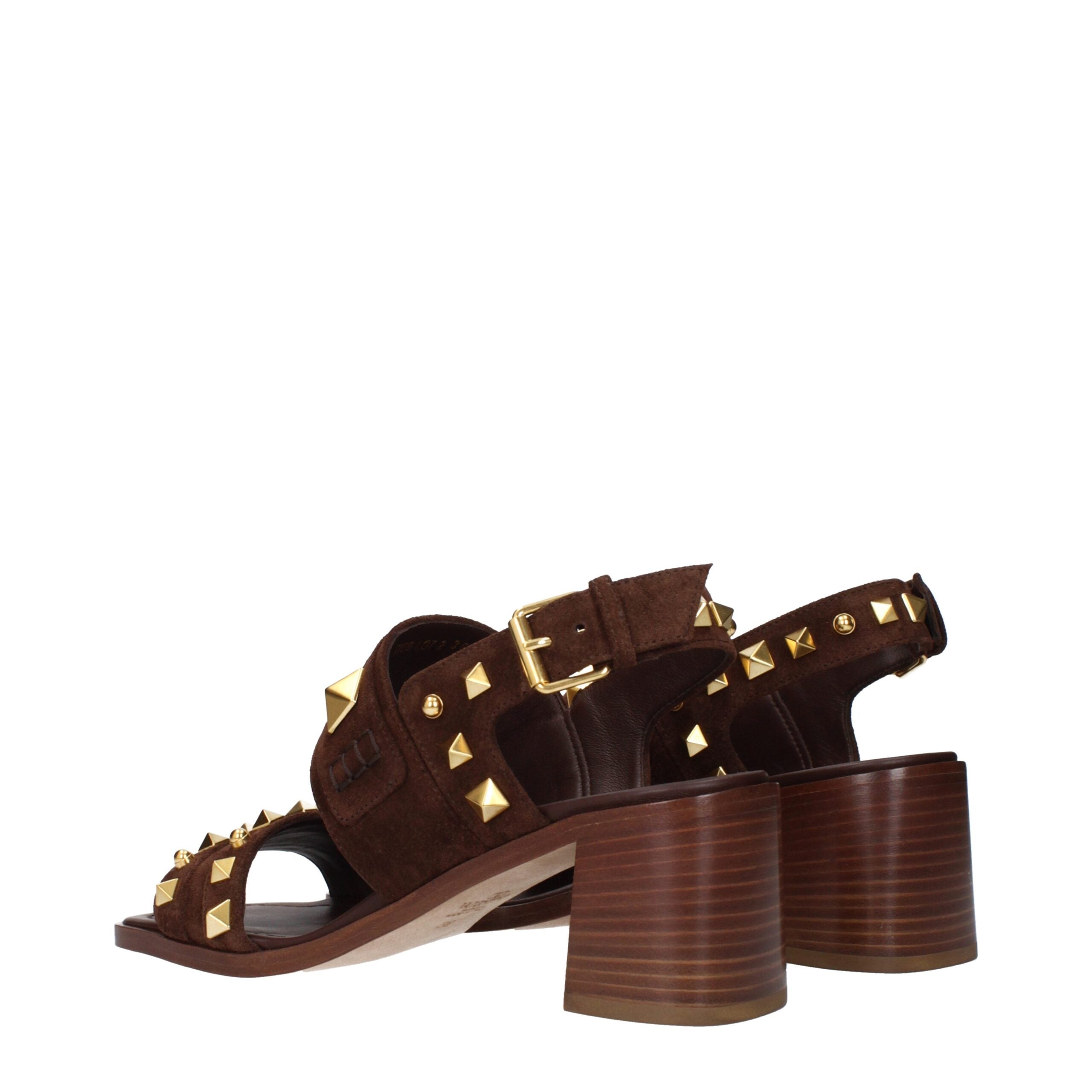Valentino Garavani Braune Ledersandalen mit Riemen