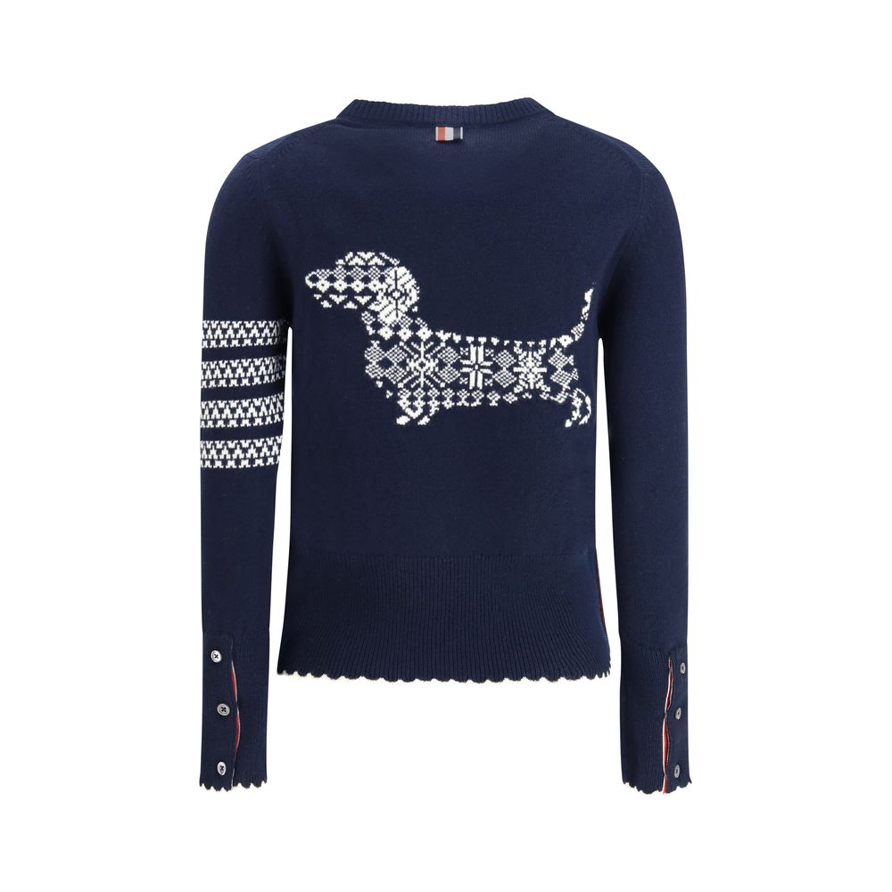 Thom Browne Blauer Wollpullover Oves Aries