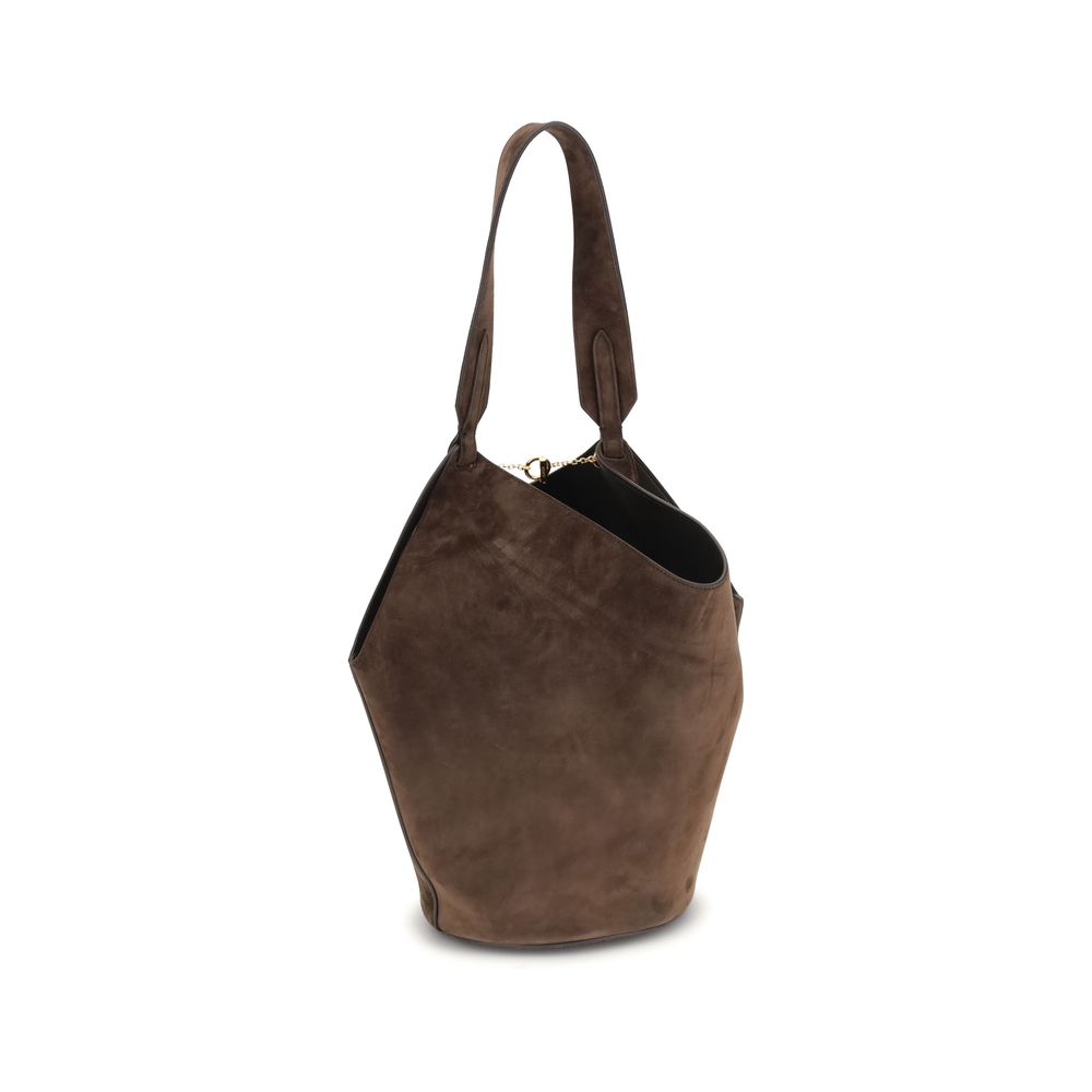 Khaite Braune Kalbsleder Bos Taurus Schultertasche