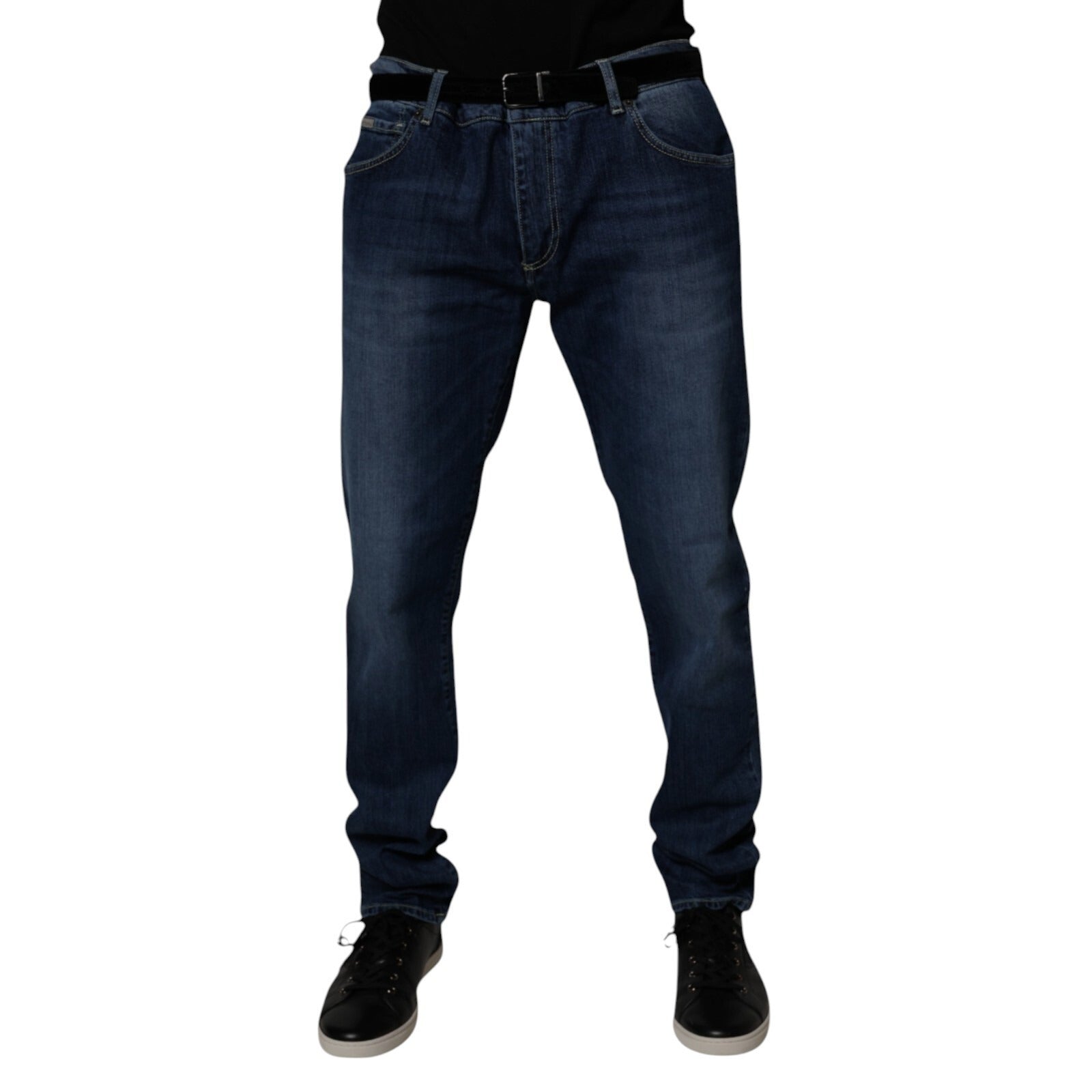 Dolce & Gabbana Blaue Skinny-Jeans aus gewaschener Baumwolle mit Stretch-Anteil