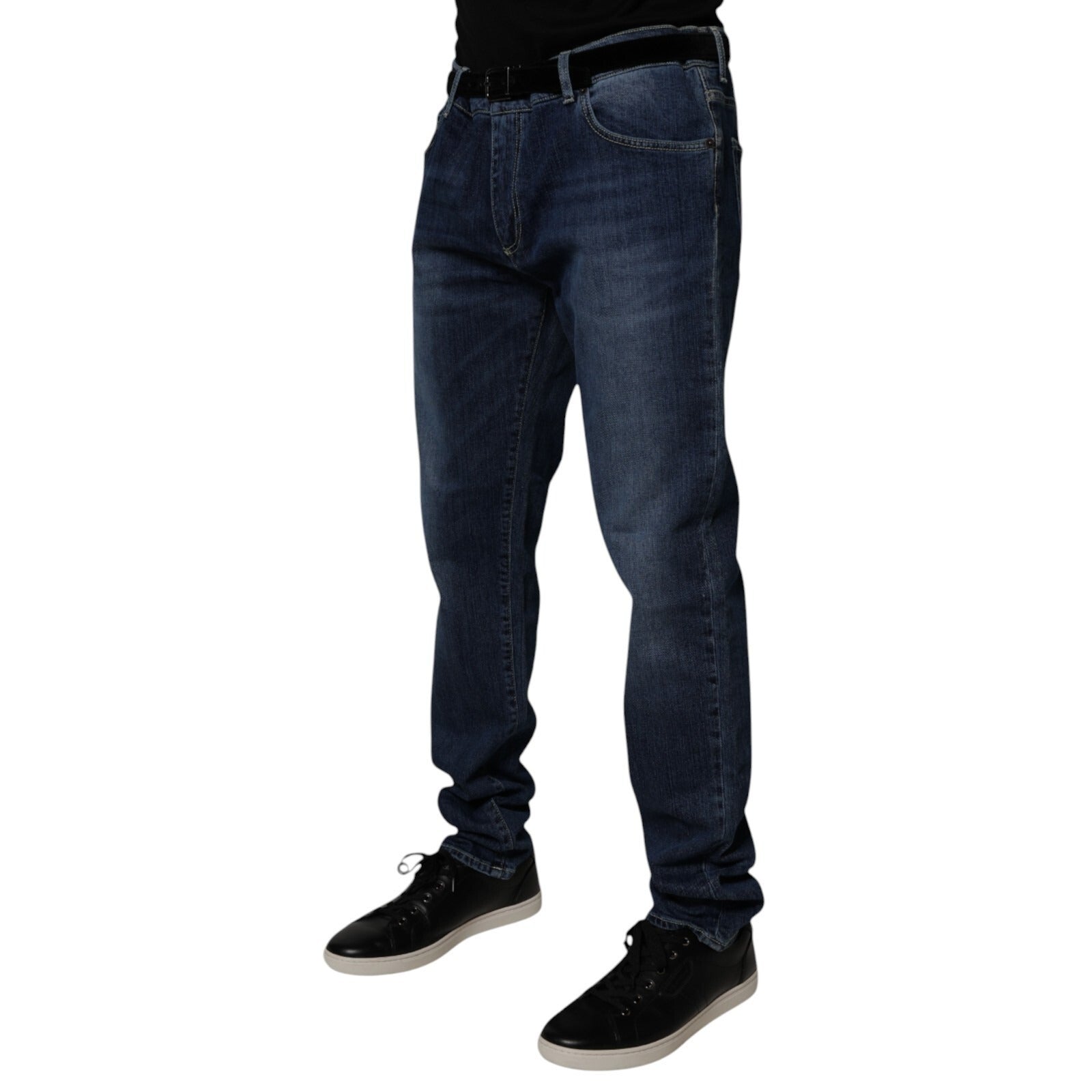 Dolce & Gabbana Blaue Skinny-Jeans aus gewaschener Baumwolle mit Stretch-Anteil