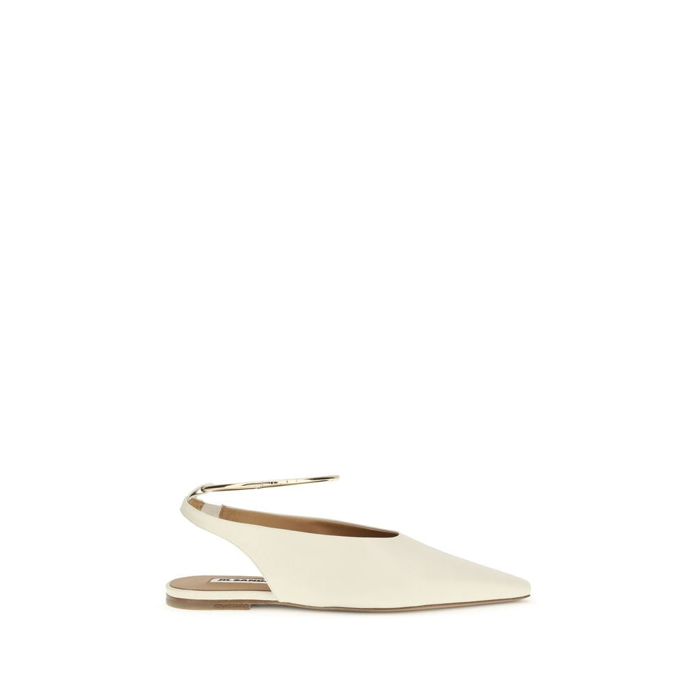 Jil Sander Ballerinas aus beigem Ziegenleder