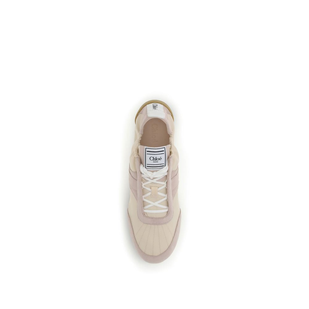 Chloé Beigefarbene Sportschuhe aus Nylon