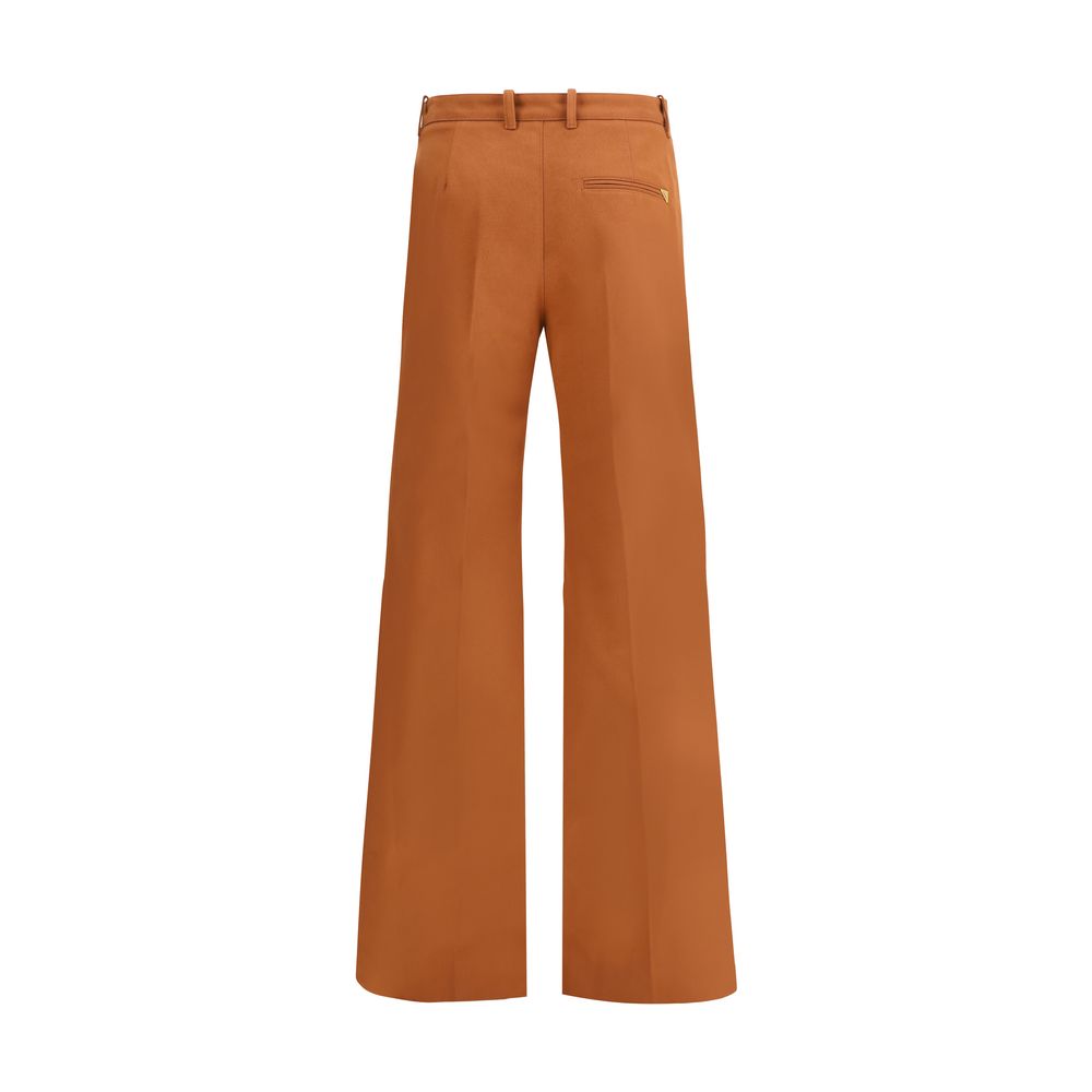 Chloé Braune Baumwollhose mit ausgestelltem Bein