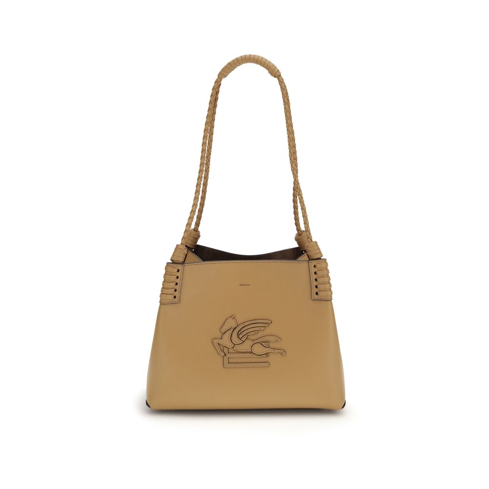 Etro Beige Kalbsleder Bos Taurus Schultertasche
