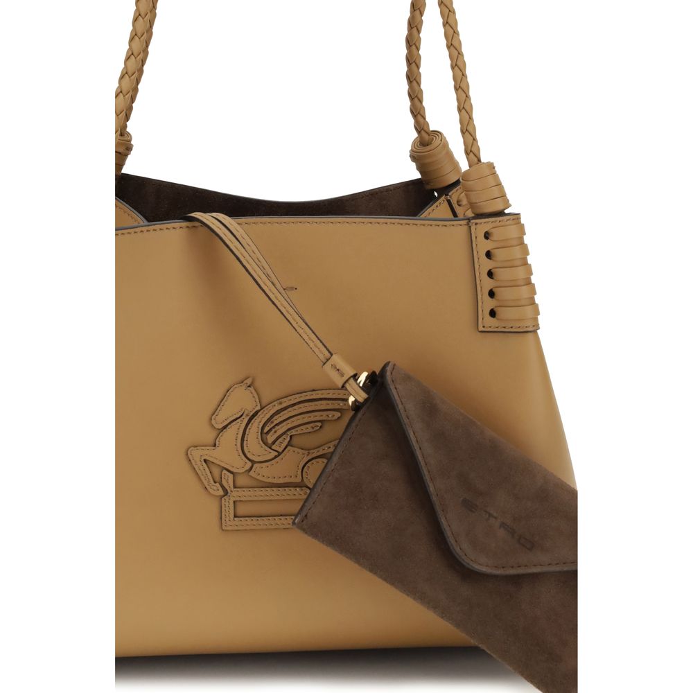 Etro Beige Kalbsleder Bos Taurus Schultertasche