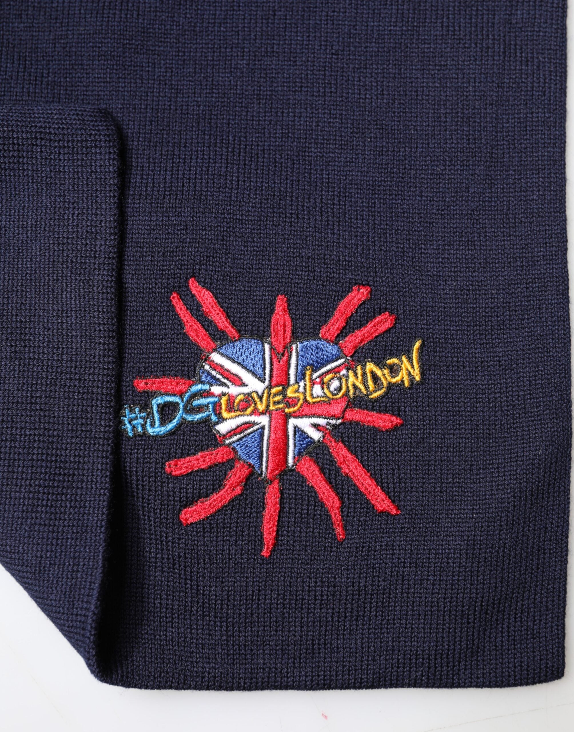 Dolce & Gabbana Blauer Wollschal DG Loves London für den Hals