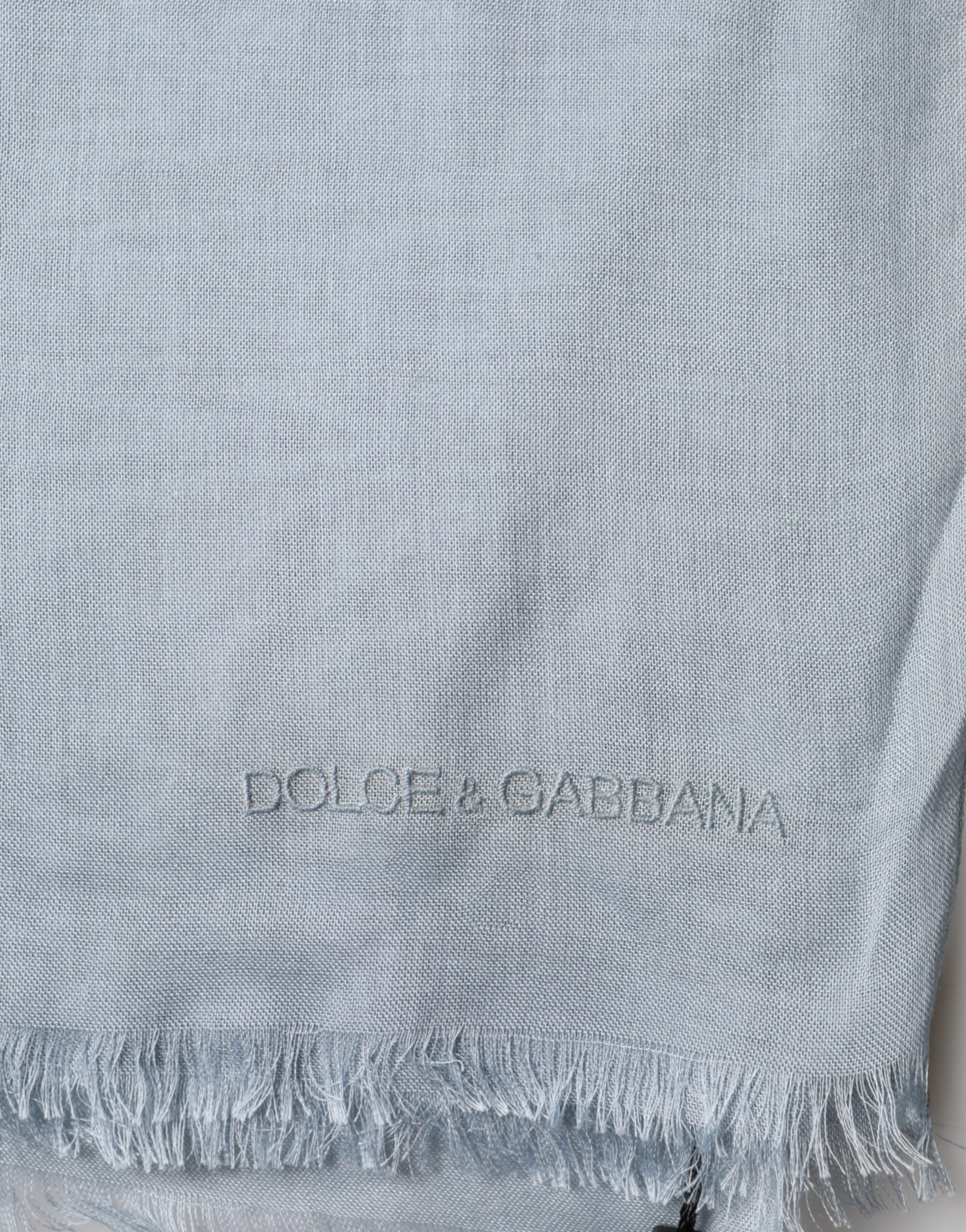 Dolce & Gabbana Hellblauer Kaschmir-Strickschal