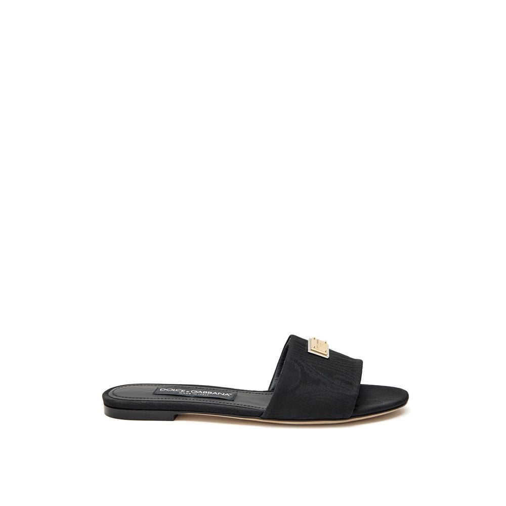 Dolce & Gabbana Schwarze Hausschuhe aus Polyester