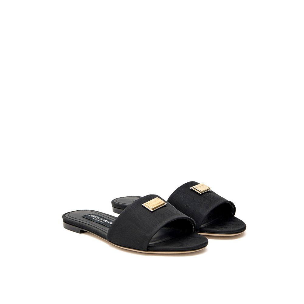 Dolce & Gabbana Schwarze Hausschuhe aus Polyester