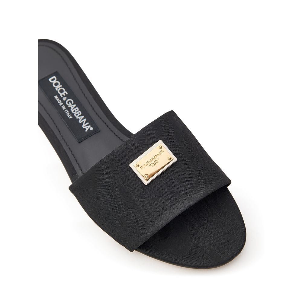 Dolce & Gabbana Schwarze Hausschuhe aus Polyester