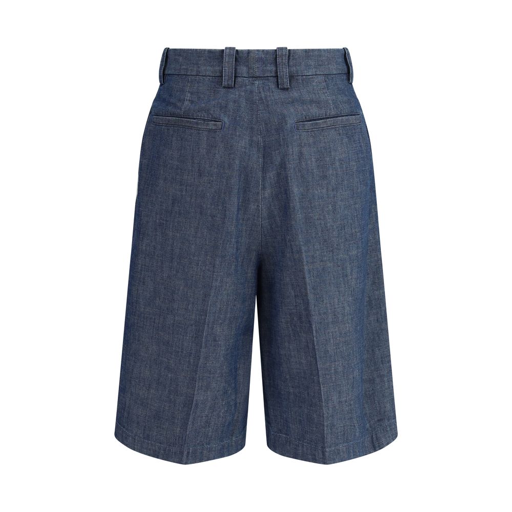 Jil Sander Blaue Baumwoll-Bermudashorts