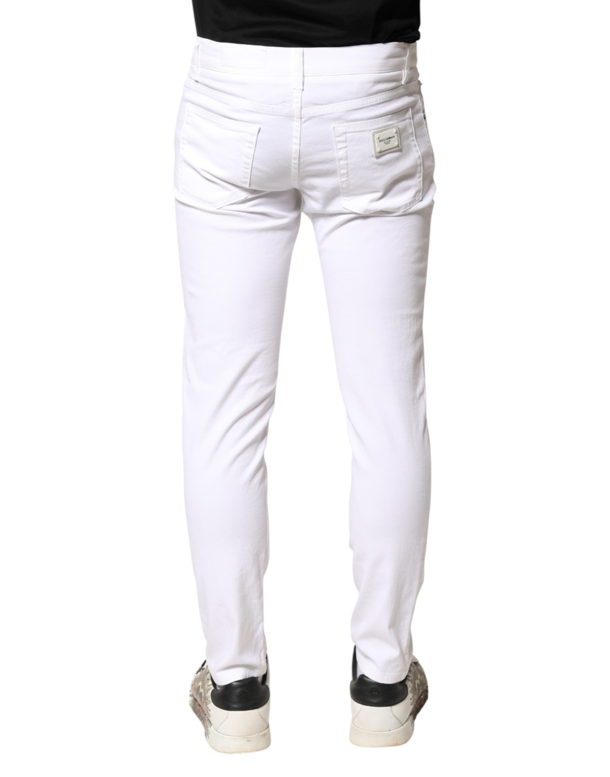 Dolce & Gabbana Weiße Skinny Jeans aus Baumwoll-Stretch für Herren