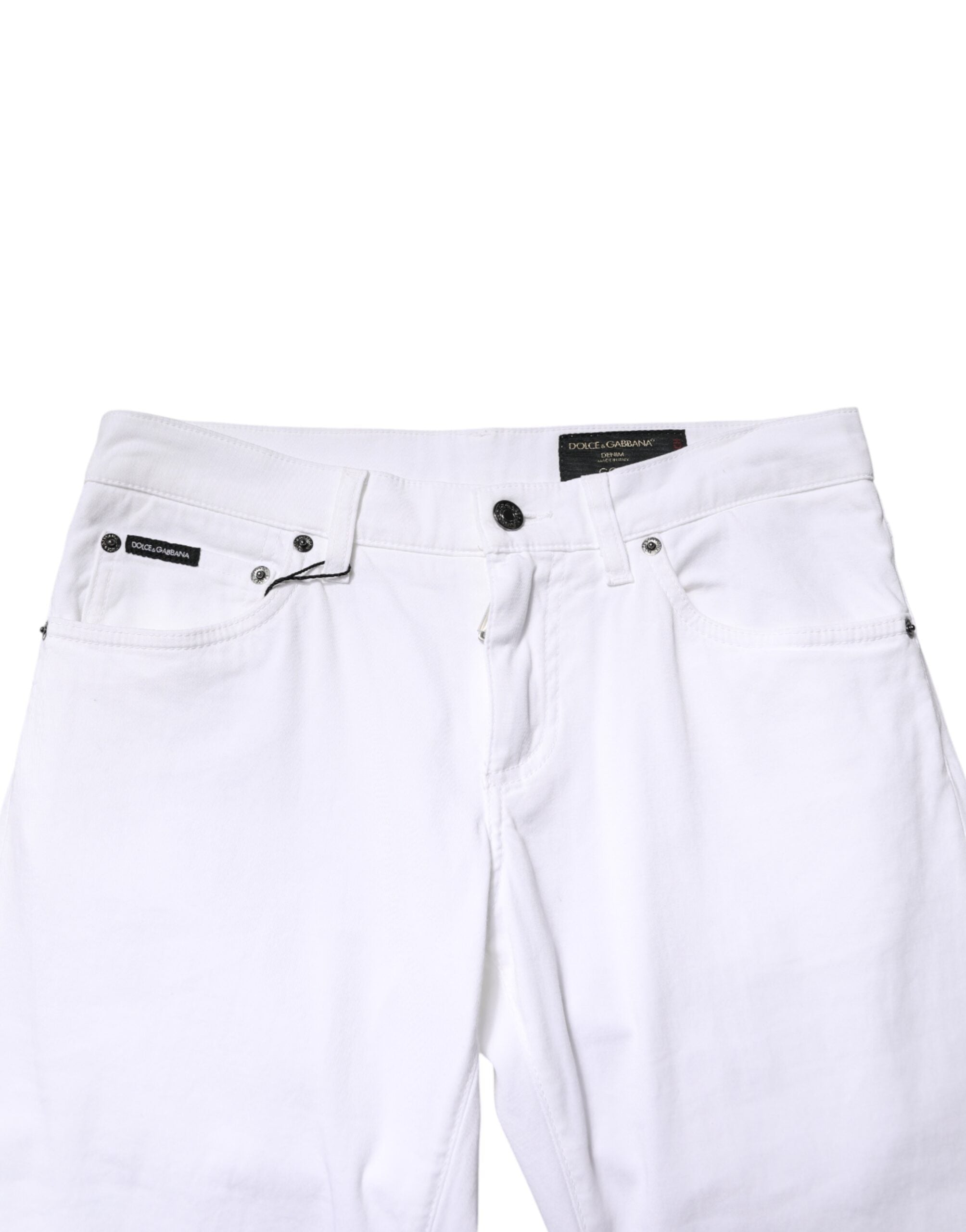 Dolce & Gabbana Weiße Skinny Jeans aus Baumwoll-Stretch für Herren