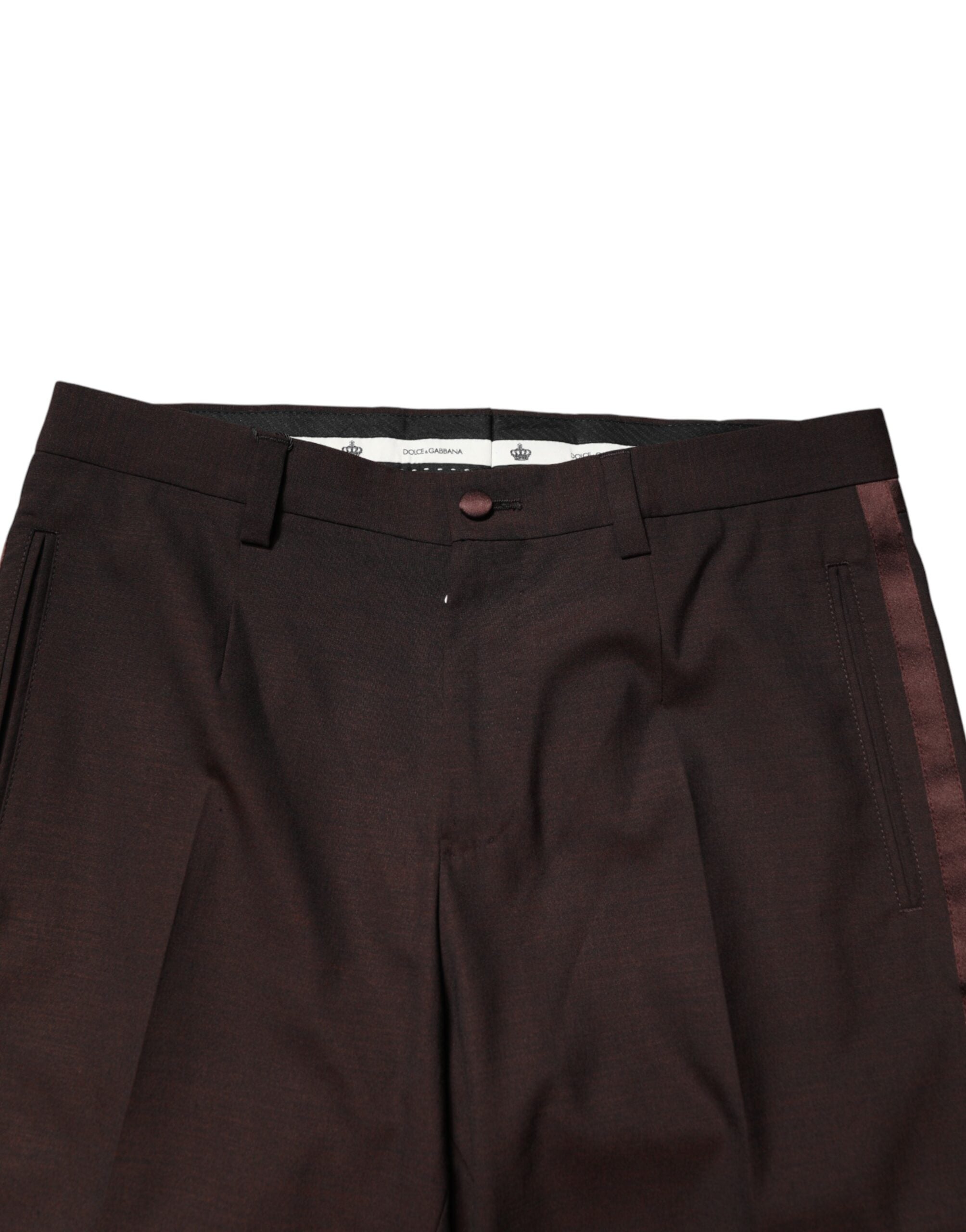 Dolce & Gabbana Braune Herren-Anzughose aus Polyester